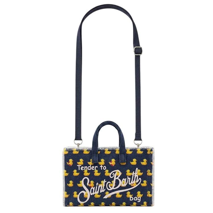 Mc2 Saint Barth Micro Borsa In Canvas Blu Con Fantasia Paperelle PHONE001/03152L PHONE001 03152L MC2 SAINT BARTH 