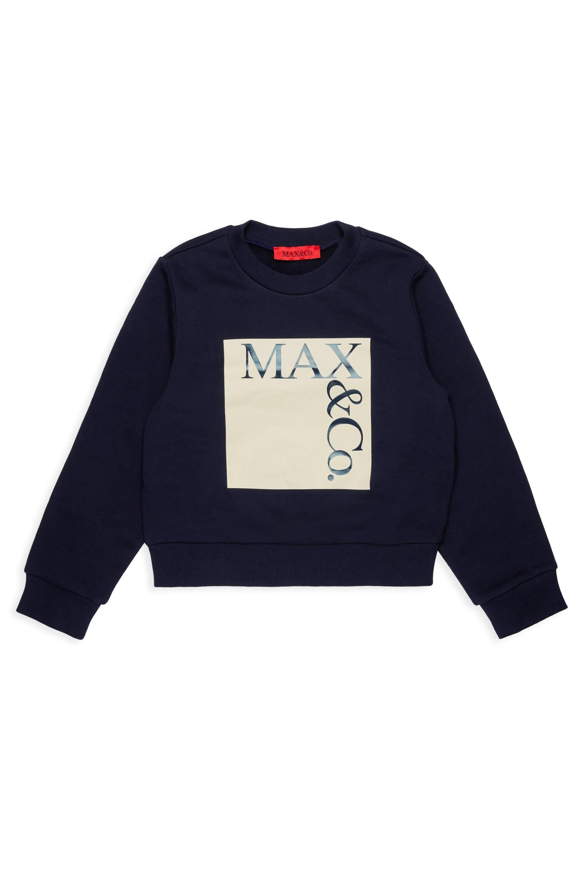 MAX&Co.<BR/>Felpa girocollo con marchio blu MX0037-MX056 MX854 MAX&CO KID 