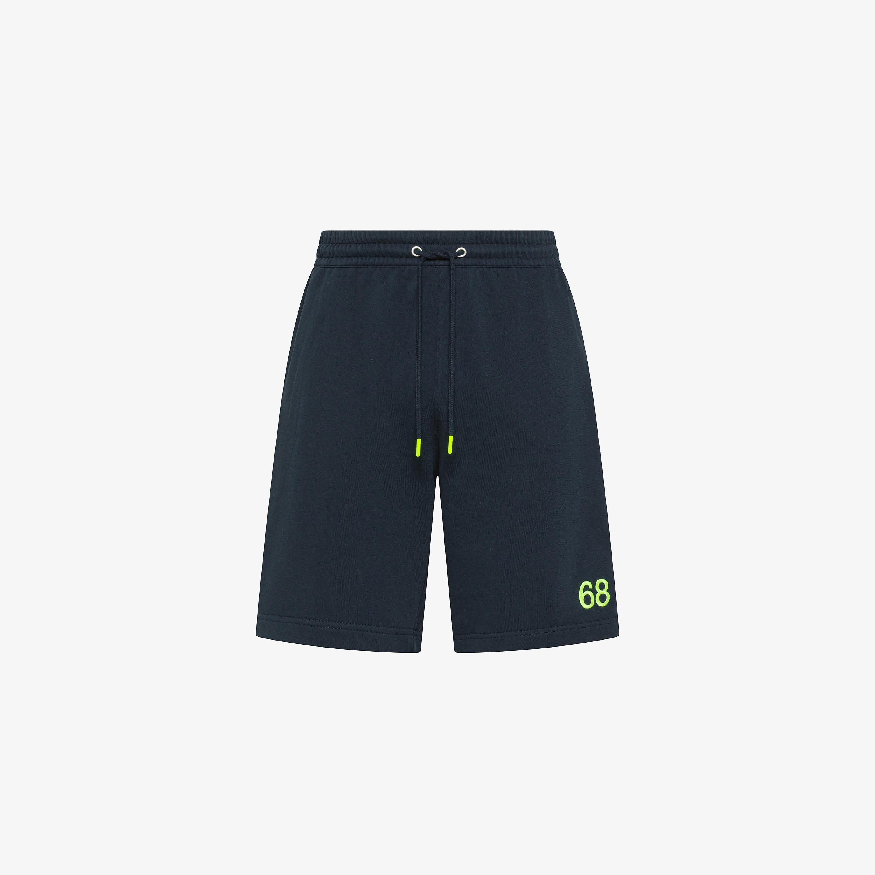SUN68 Sweatshorts fluo basic fleece Navy Blue F36140 07 SUN 68 