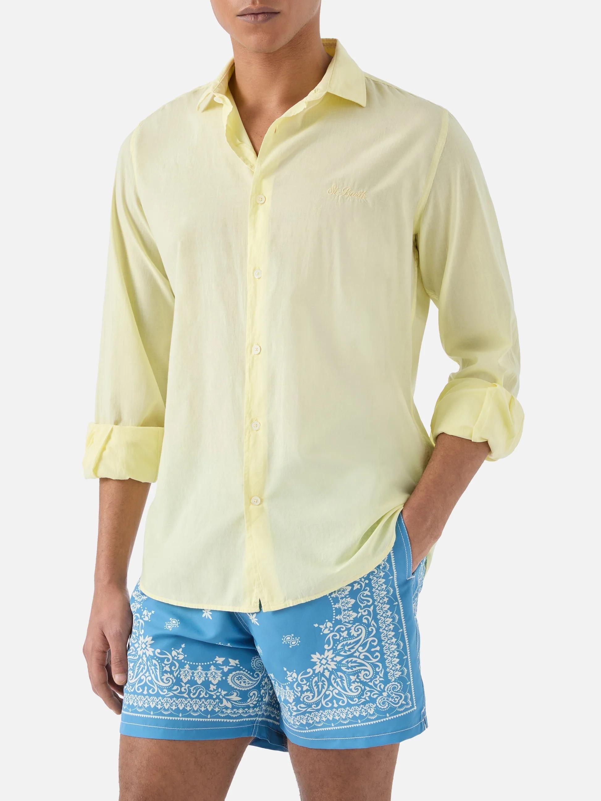 Camicia Chemise in cotone burro tinta unita LCM0001 00024L MC2 SAINT BARTH 