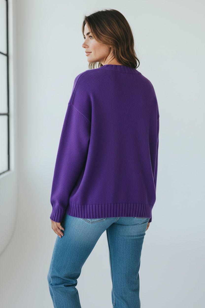 Maglia Crochè collo barca coste croche ciclamino CR09362 269571 CROCHE 