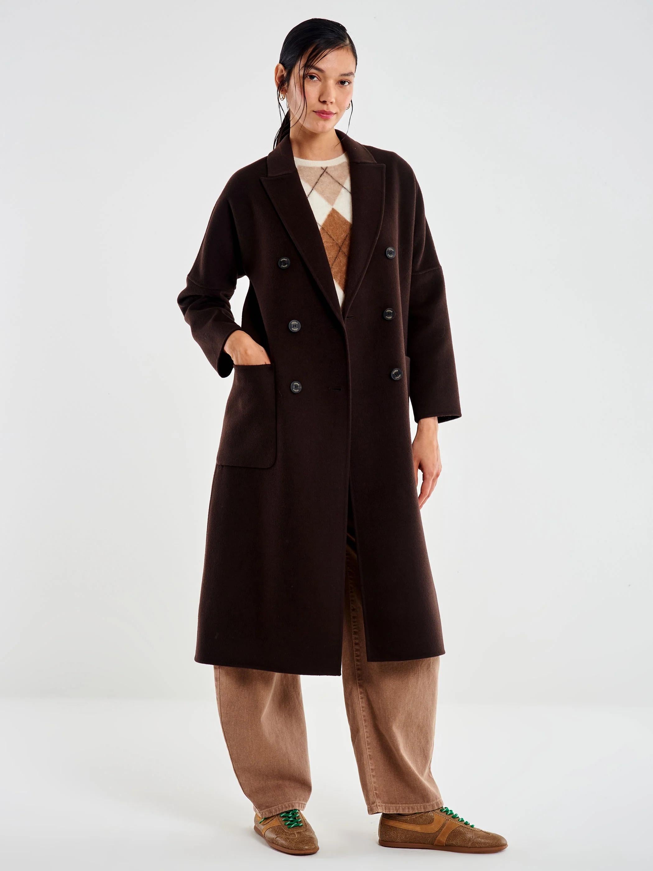 Cappotto Doppiopetto Basic Lungo TF0001 MARRONE VICOLO 