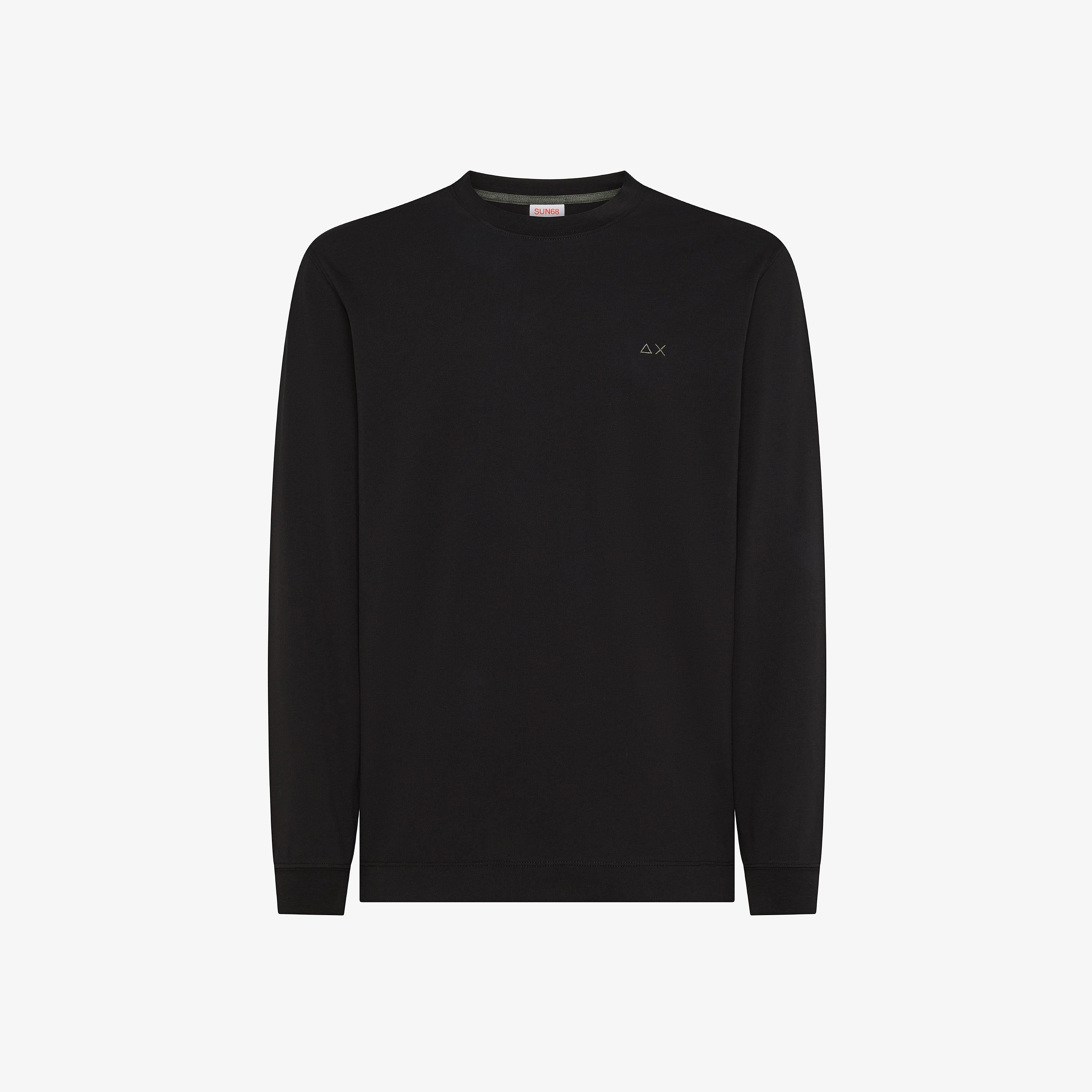 SUN68 T-shirt in piquet di cotone stretch nero T45121 11 SUN 68 
