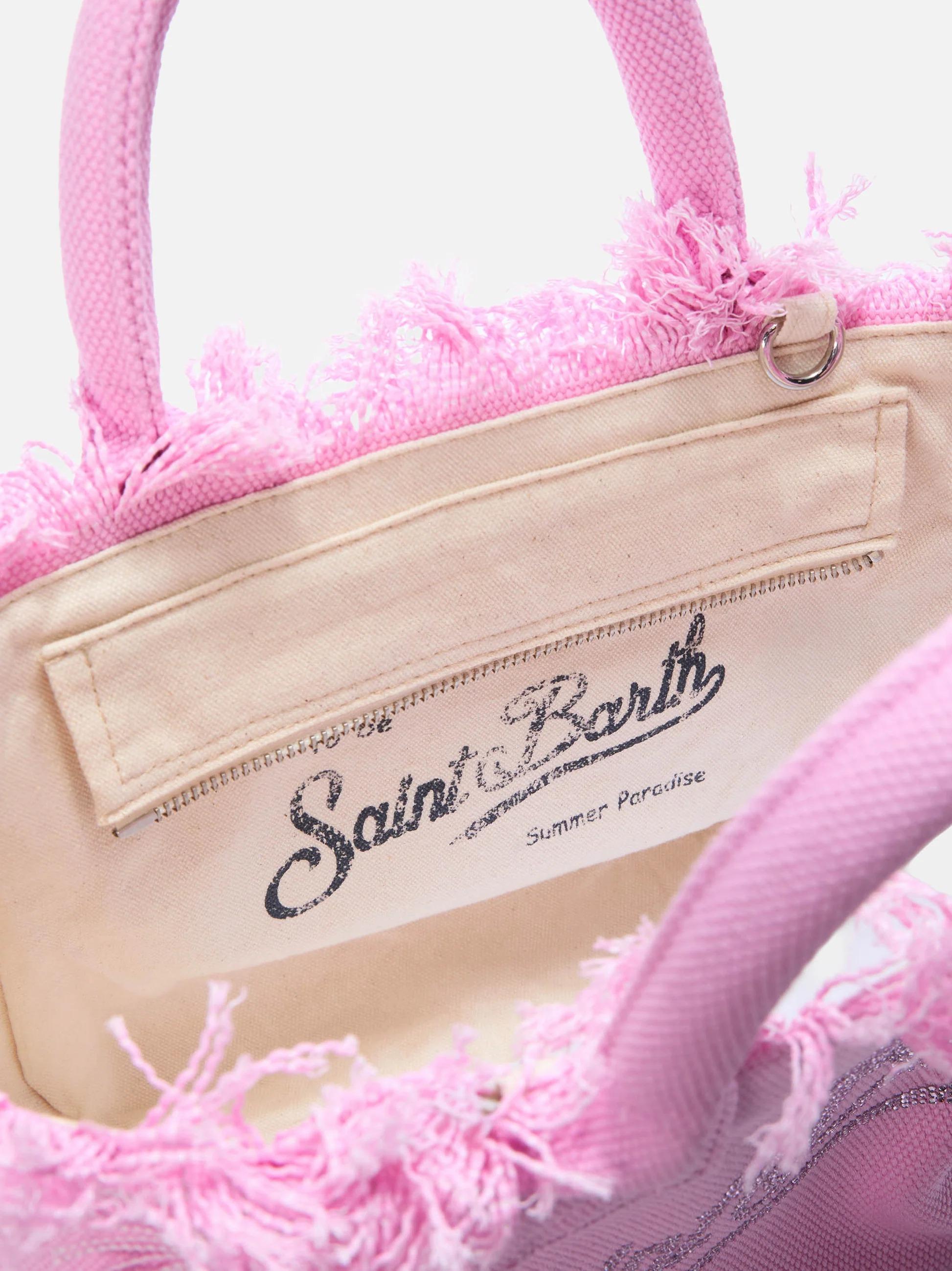 Borsa Colette in canvas rosa con logo in strass COL0001 00403L MC2 SAINT BARTH 
