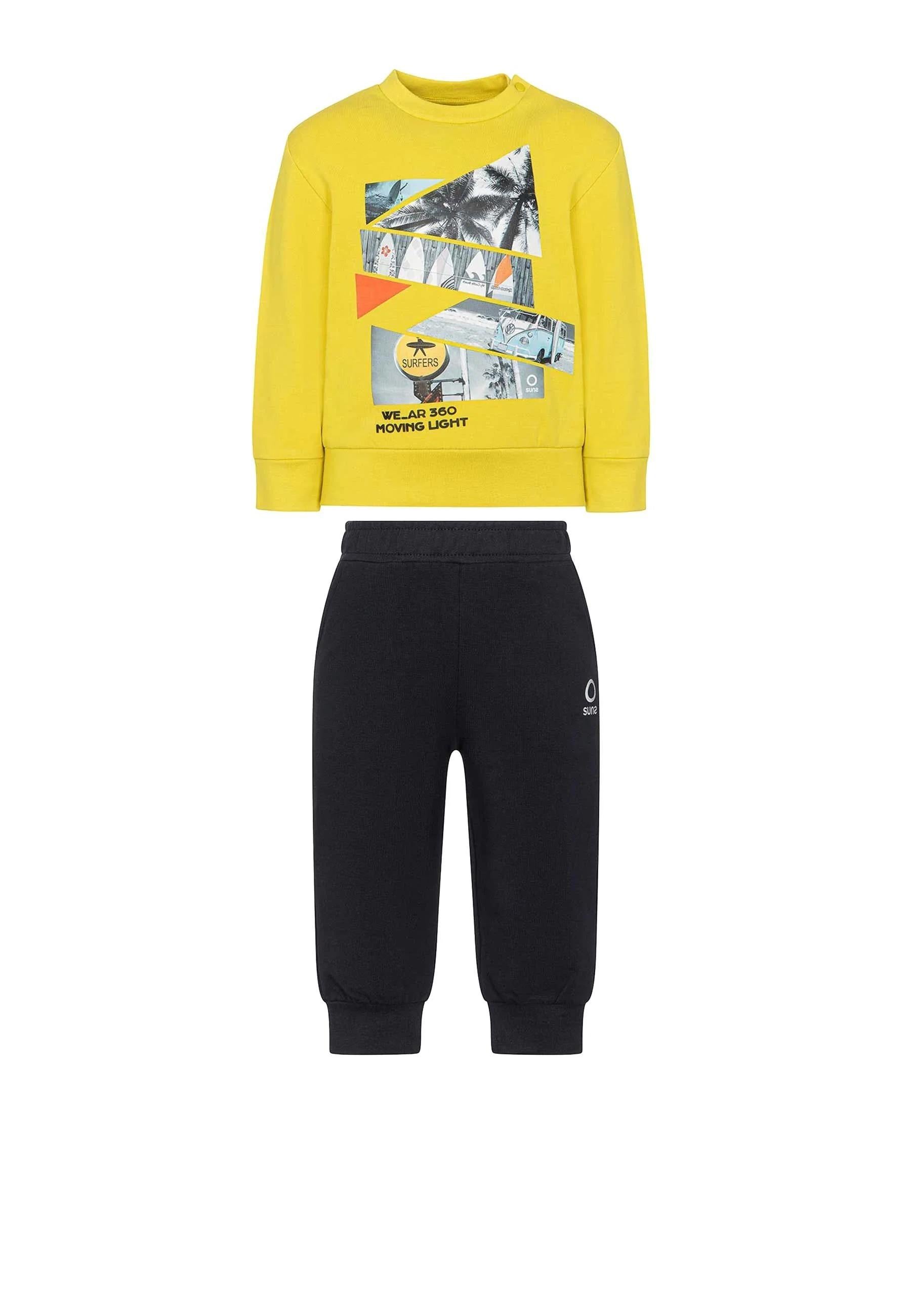 Suns Completo Sportivo Girocollo con Stampa Jogging COMS6102UB OCRA DARK/BLUE SUNS 