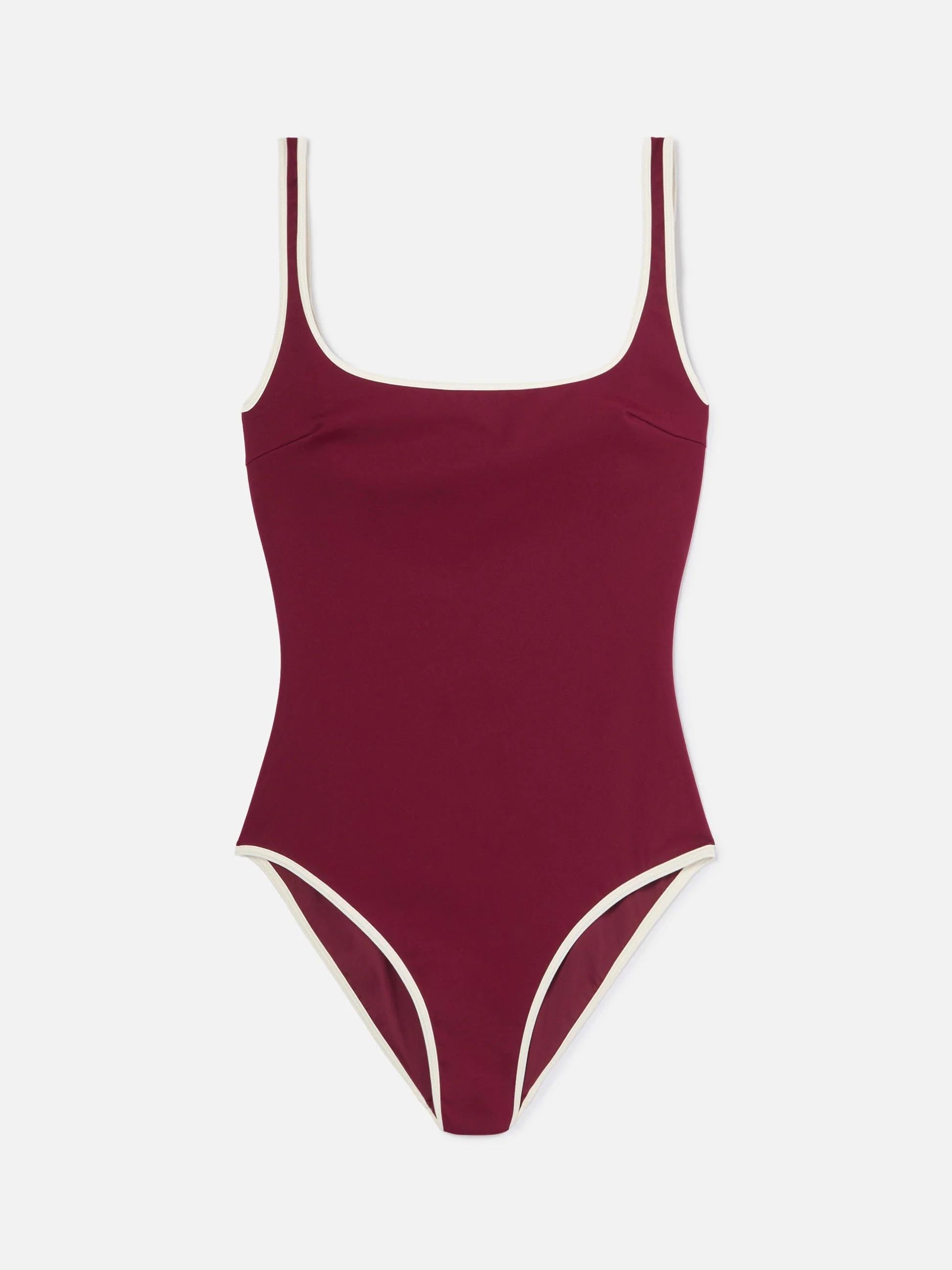 Costume intero Cassandra String bordeaux con dettagli a contrasto CASS002 00173L MC2 SAINT BARTH 
