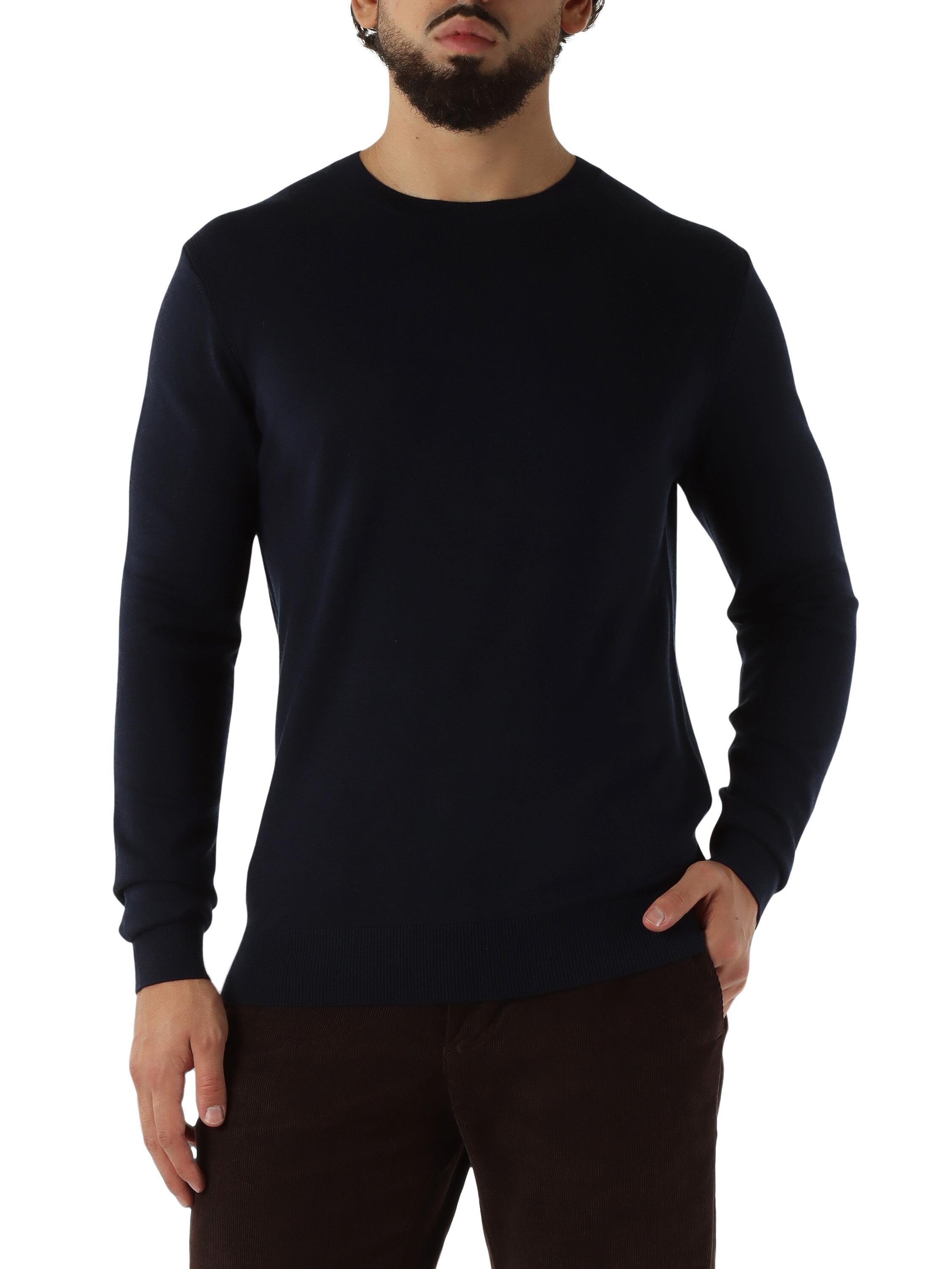 DIKTAT Maglia girocollo in misto viscosa e cashmere fin.12 blu notte DK97001 BLU NOTTE DIKTAT 