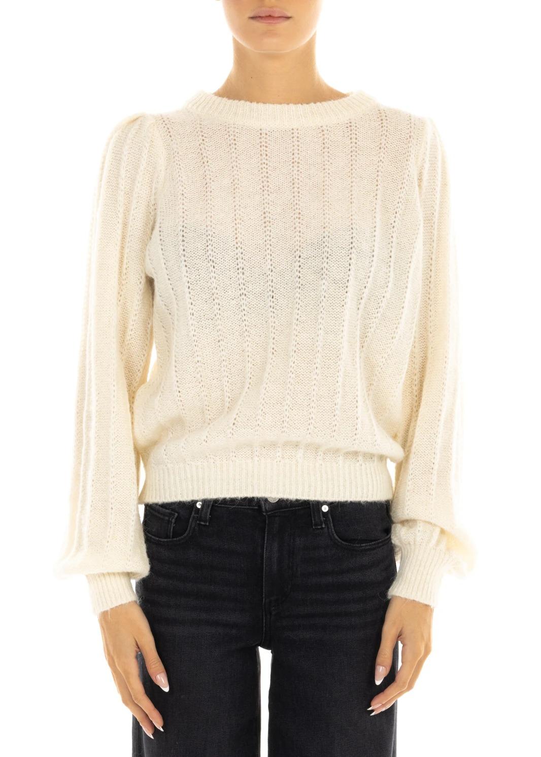 Roy Roger's maglione vertical rib alpaca white RND90260CP22XXXX C0069 ROY ROGER'S 