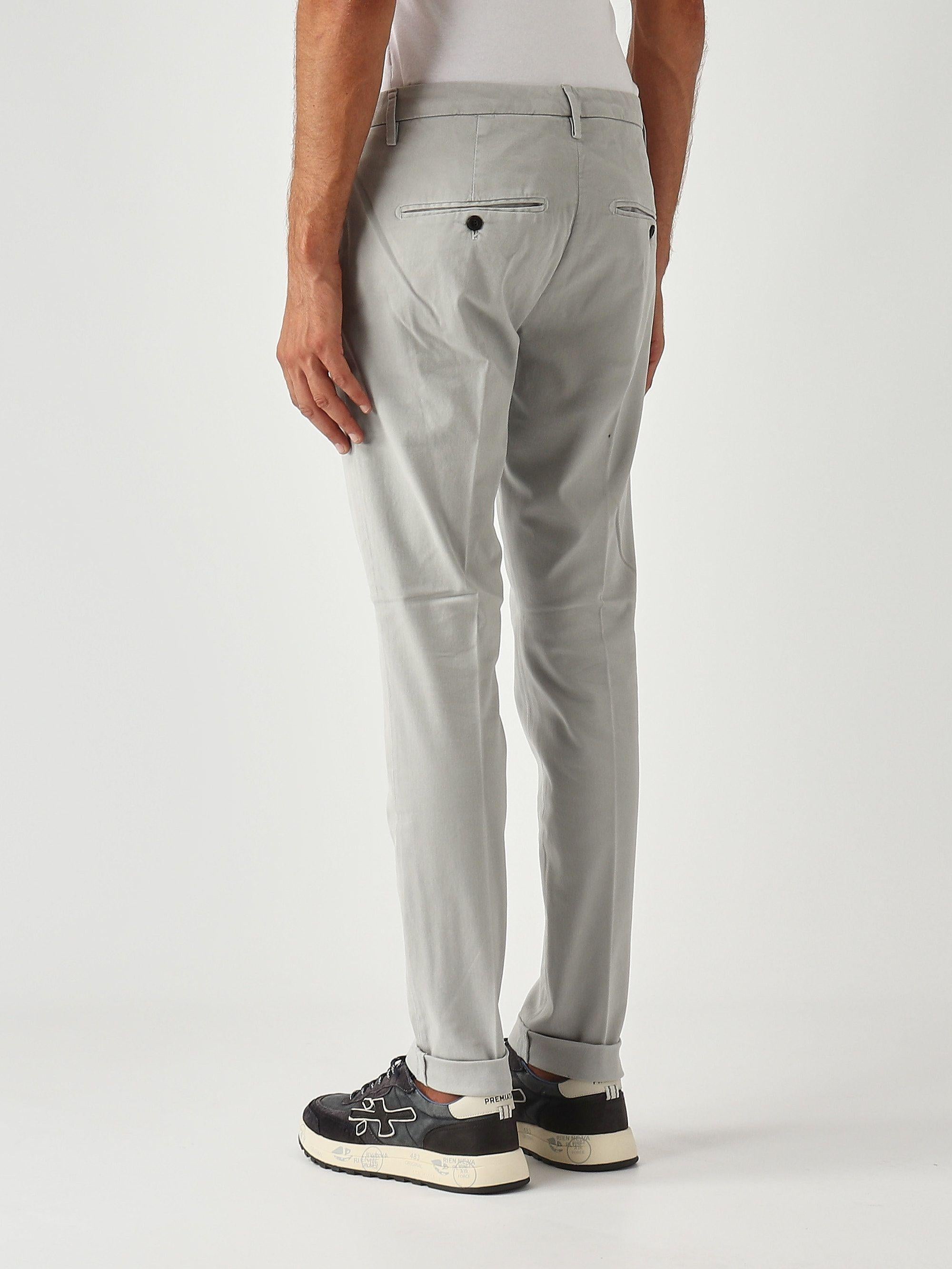 Pantalone Gaubert slim fit in gabardina di cotone stretch grigio chiaro UP235-GSE043U-PTD 902 DONDUP 