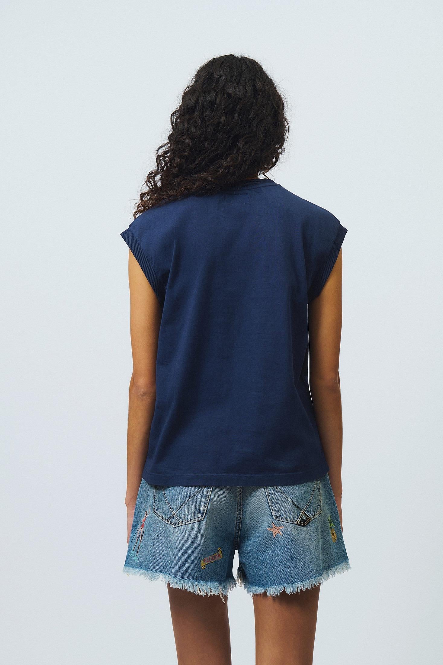 ROY ROGER'S T-SHIRT POCKET IN JERSEY BLU NAVY RND90306CB55XXXX C0048 ROY ROGER'S 