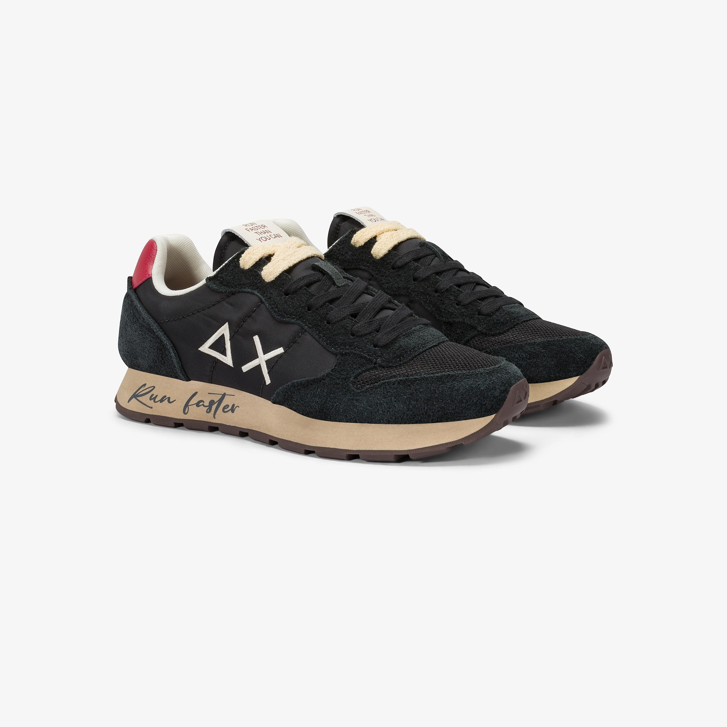 Sneaker tom vintage in nylon e suede nero Z45105 11 SUN 68 