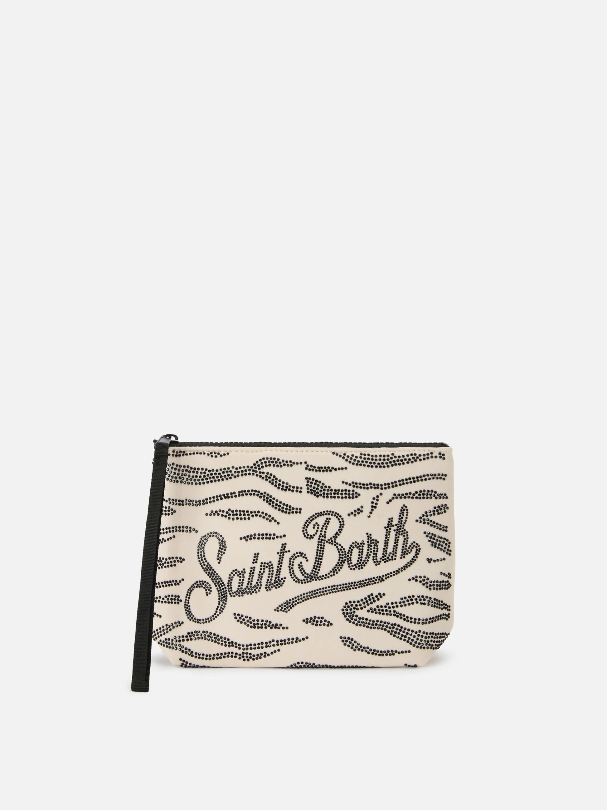 Pochette Aline in scuba con stampa zebrata e strass applicati ALI0032 00271L MC2 SAINT BARTH 