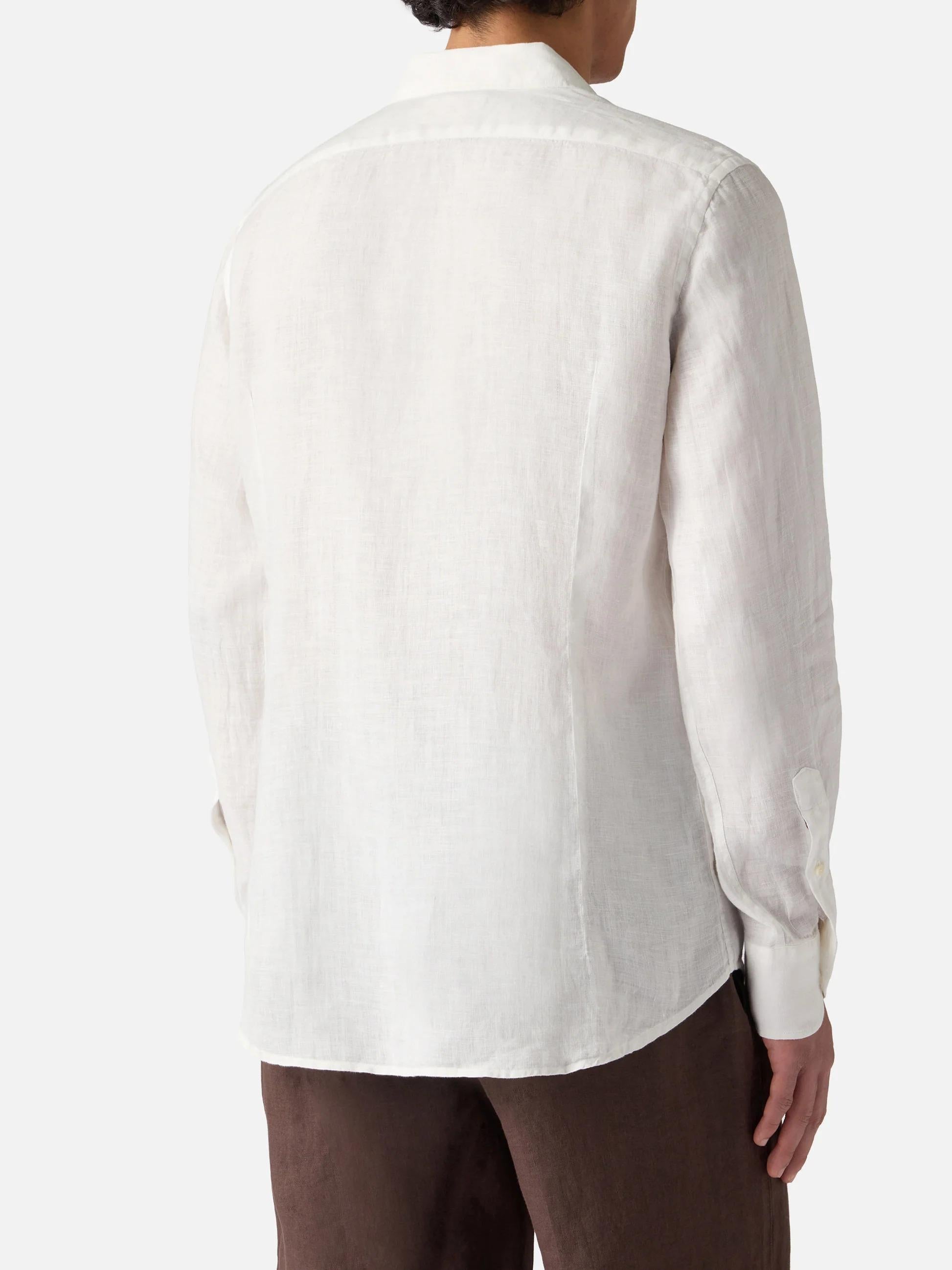 Camicia Pamplona in lino bianco PAMP001 01457L MC2 SAINT BARTH 