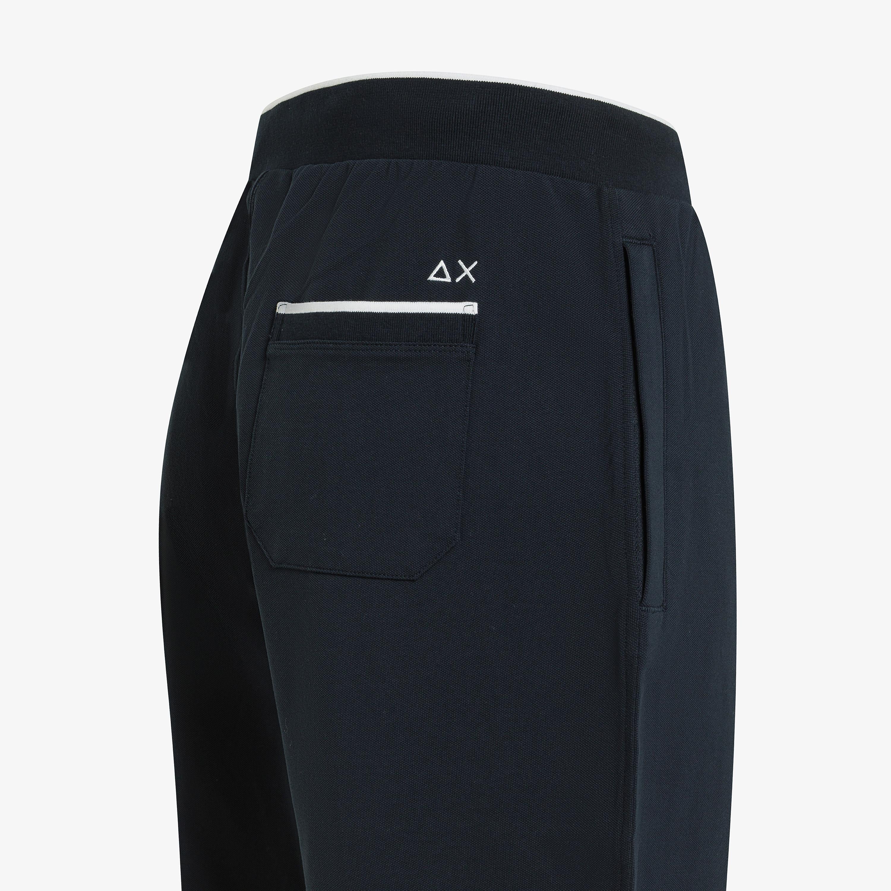 SUN68 Sweatshorts piquet small stripe Navy Blue F36138 07 SUN 68 