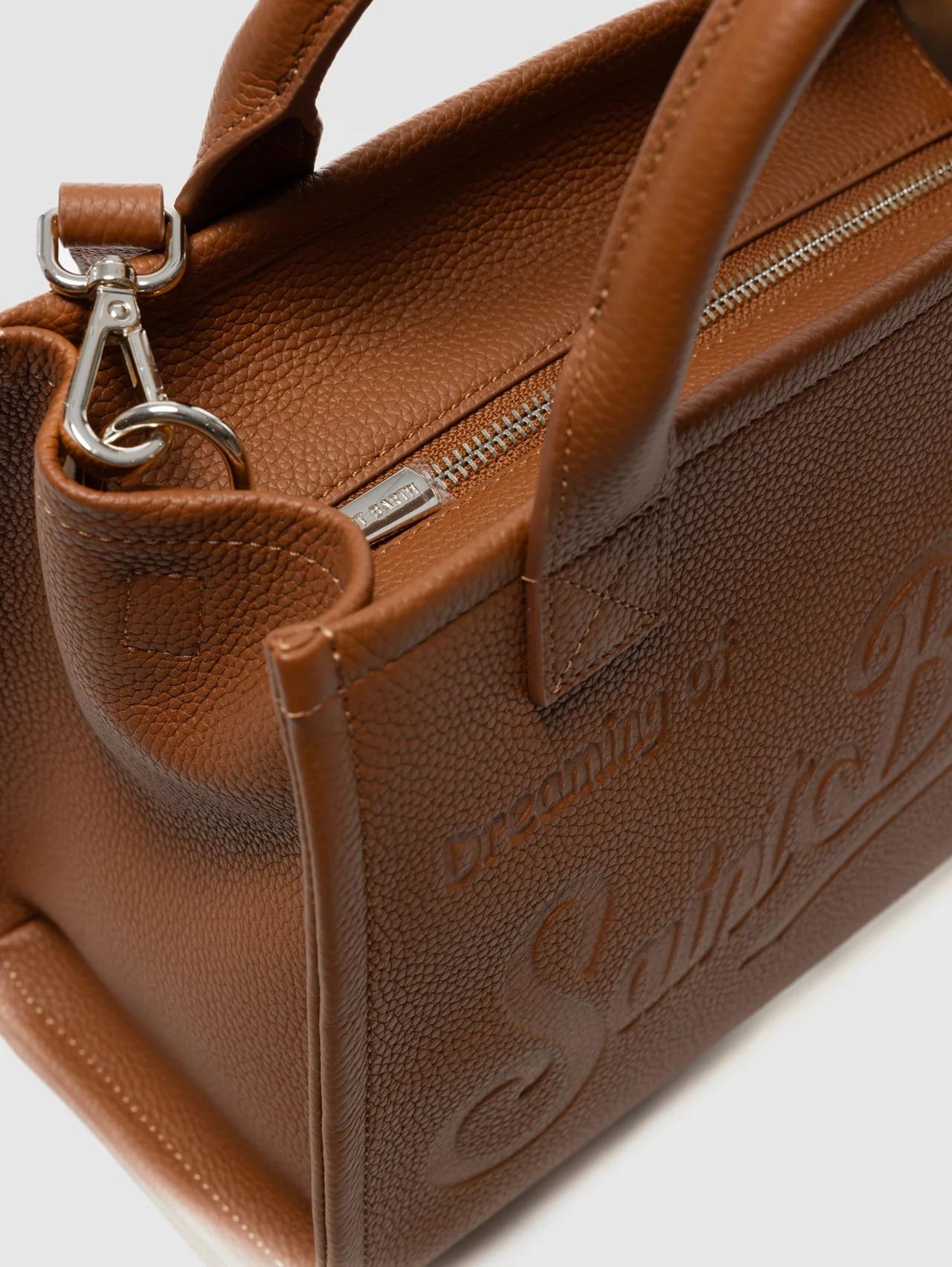 Borsa in Pelle Martellata Vanity Midi Cuoio VANMD001 00532I MC2 SAINT BARTH 