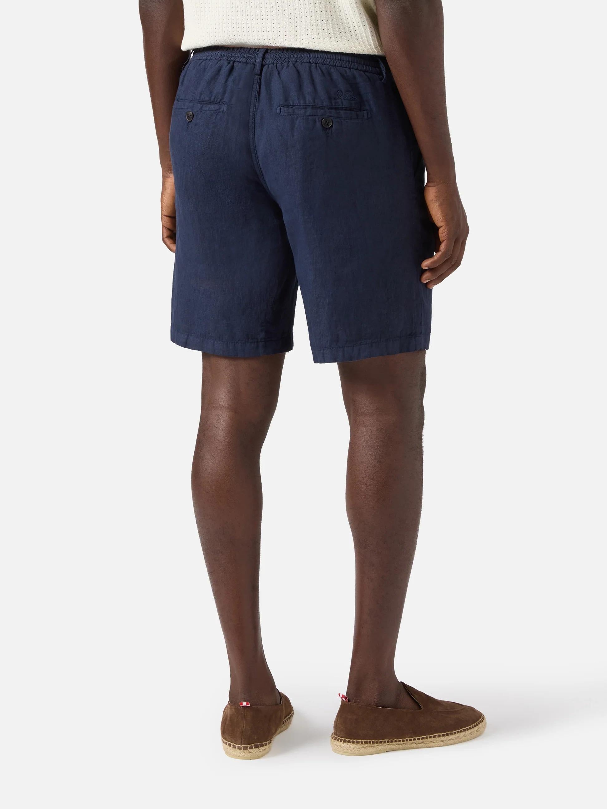 Bermuda Sebastian in puro lino blu navy Mc2 Saint Barth SEB0001 00119L MC2 SAINT BARTH 