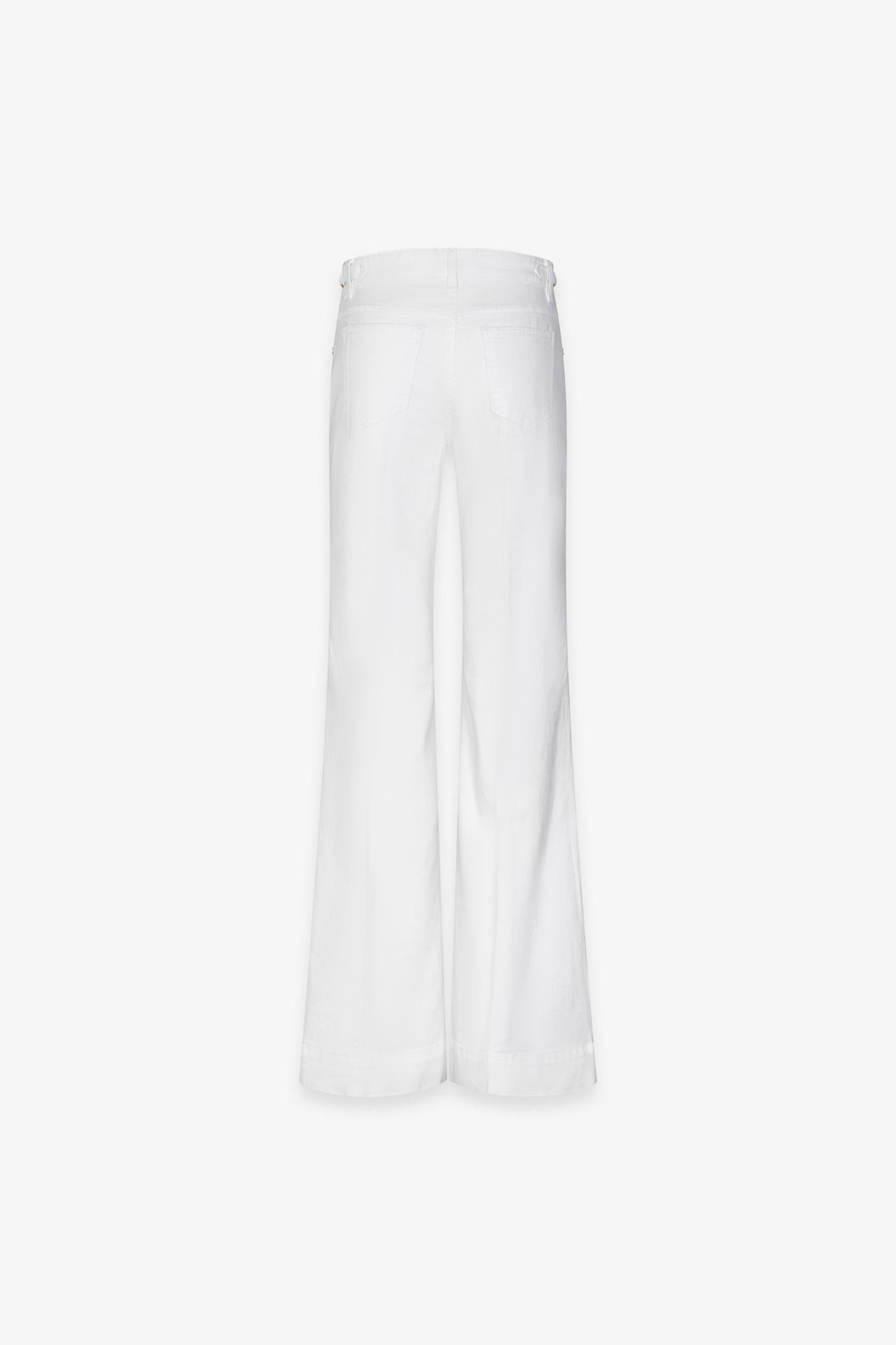 Pantalone In Denim Flare - Gaëlle Paris bianco GAABW09503-FLOWER-MTFI0002 BI02 GAELLE 