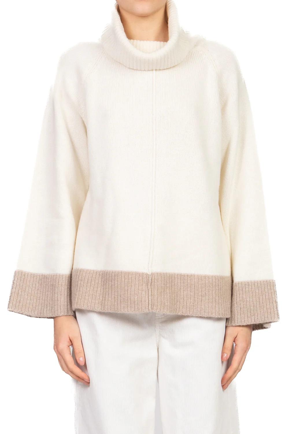 Vicolo - Maglia collo alto profilo contrasto Art. 55245F panna 55245F PANNA VICOLO 