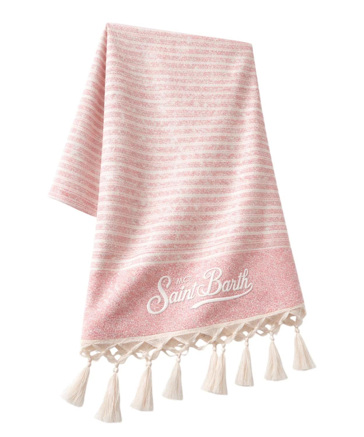 Telo Mare MC2 Saint Barth in Lurex con Frange rosa FOUT016 00625L MC2 SAINT BARTH 