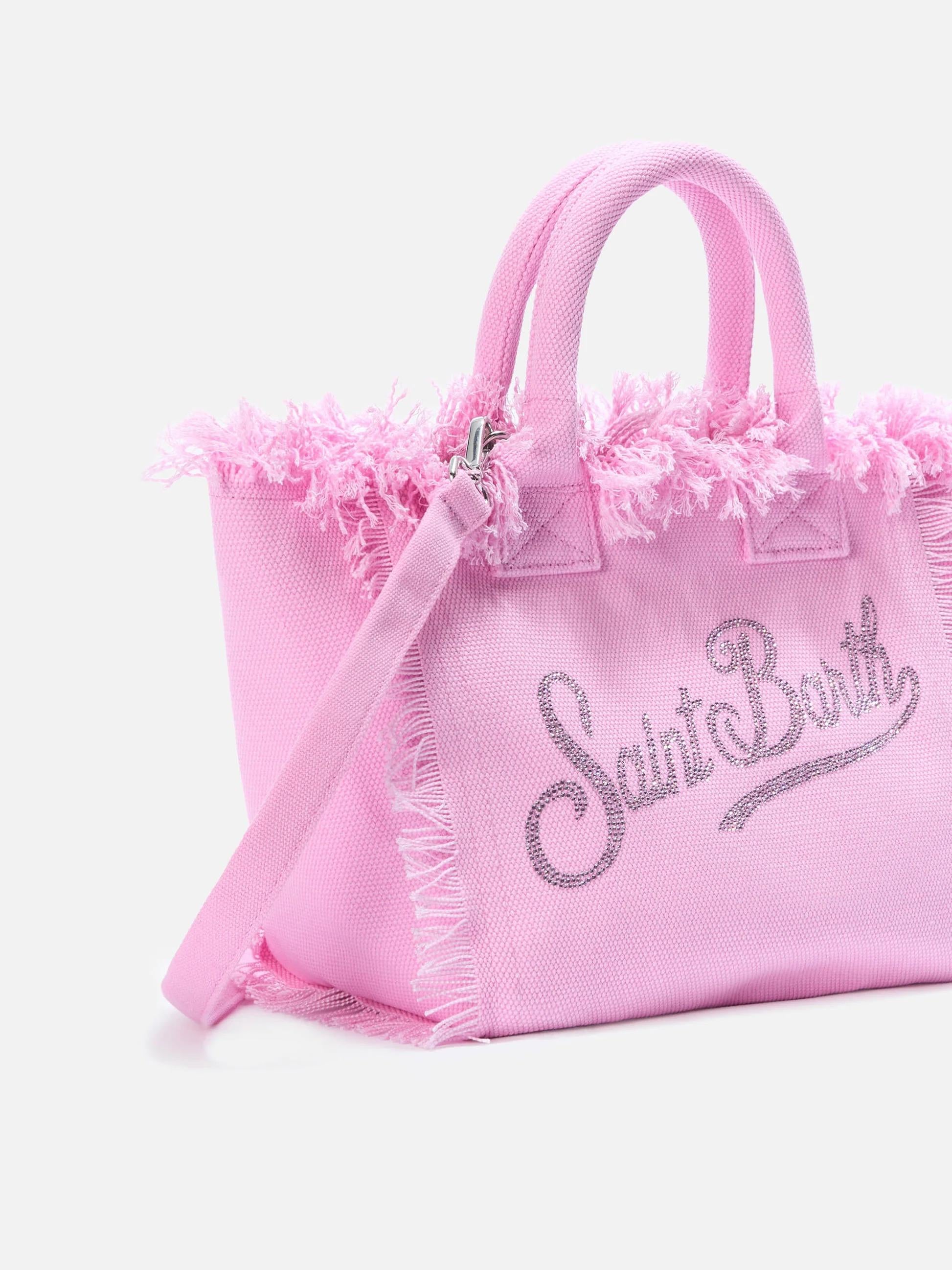 Borsa Colette in canvas rosa con logo in strass COL0001 00403L MC2 SAINT BARTH 