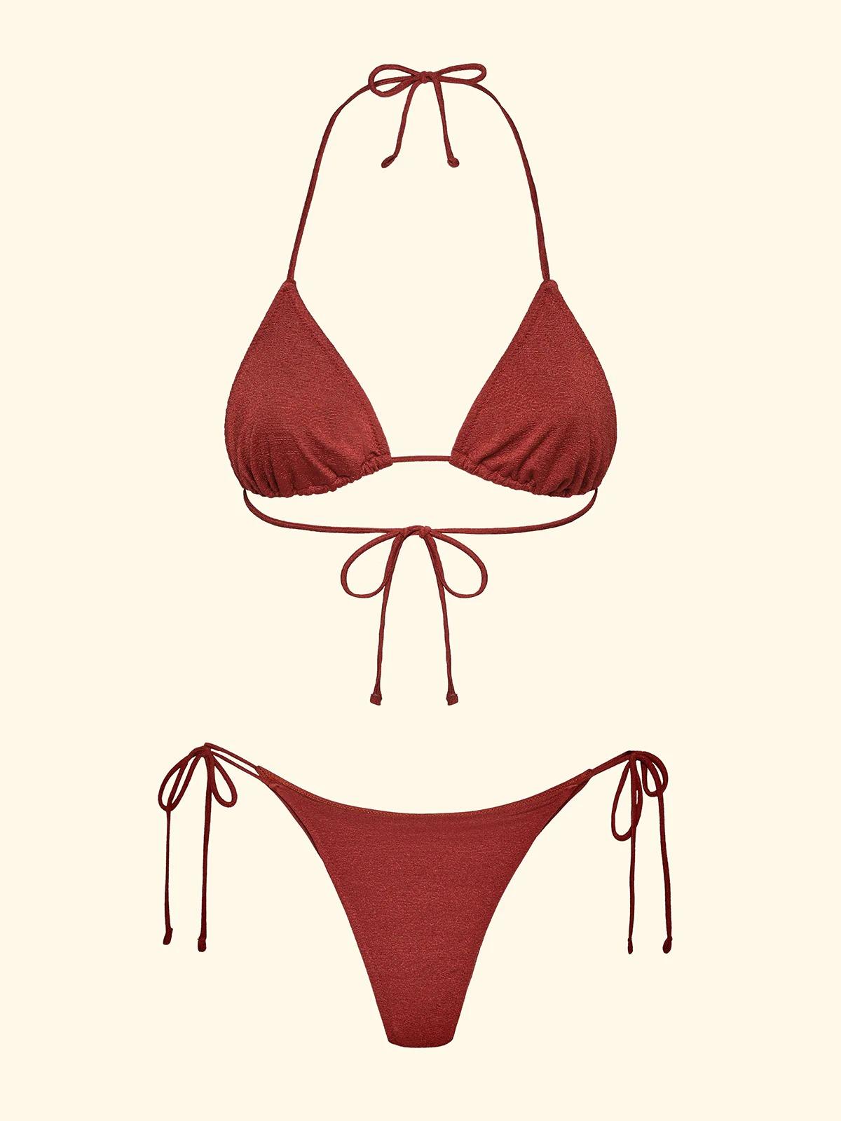 Bikini Donna F**K Triangolo con Slip Regolabile Ruggine SW1800-RU FK26-SW1800 RU F**K 