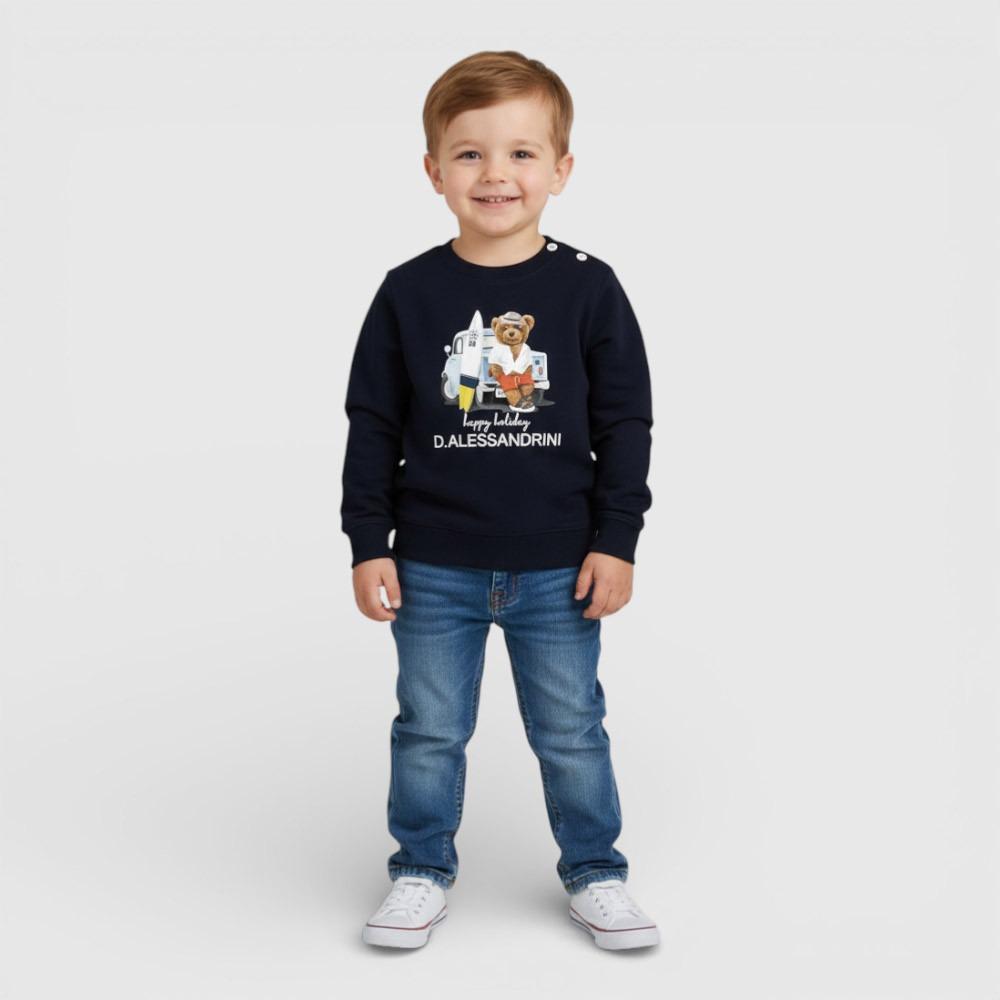 Felpa Daniele Alessandrini Kids colore Blu navy 1295F00321 NAVY DANIELE ALESSANDRINI 