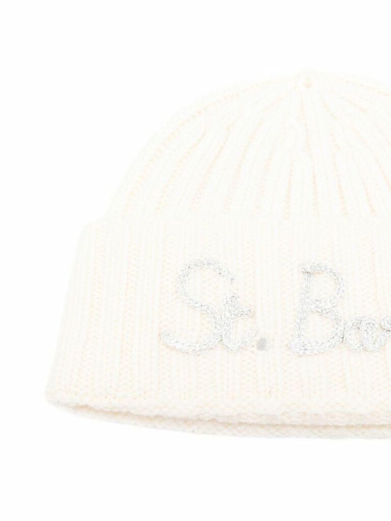 Knitted cap wengen w jr st barth 10ar emb bianco WENG018 01918I MC2 SAINT BARTH 