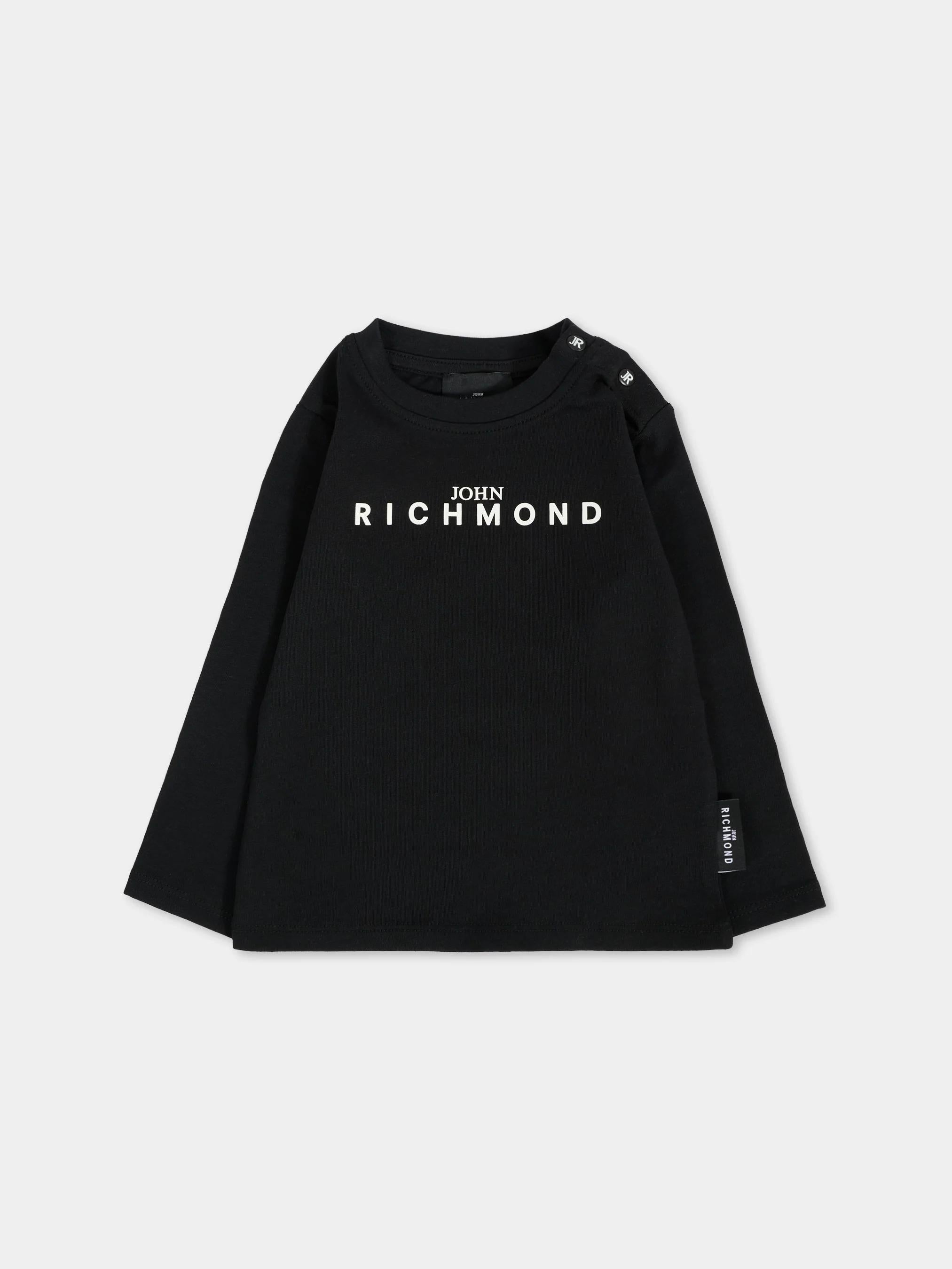 John Richmond T-shirt nera per neonati con logo RIA25012TS BLACK Richmond kids 