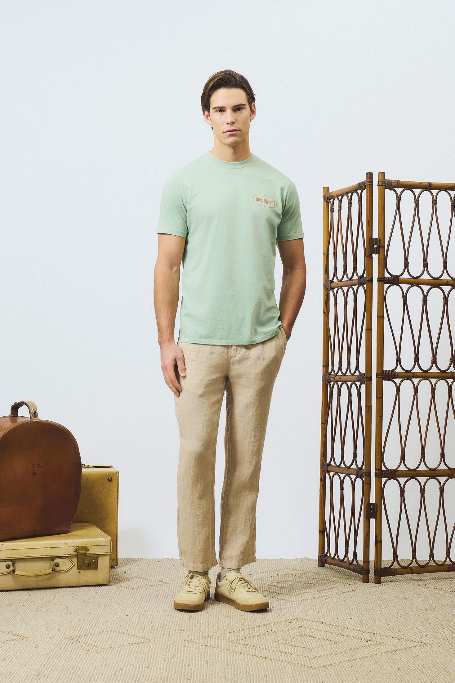 Pantalone portofino heavy linen dyed Beige RRU90301P4230569 C0105 ROY ROGER'S 