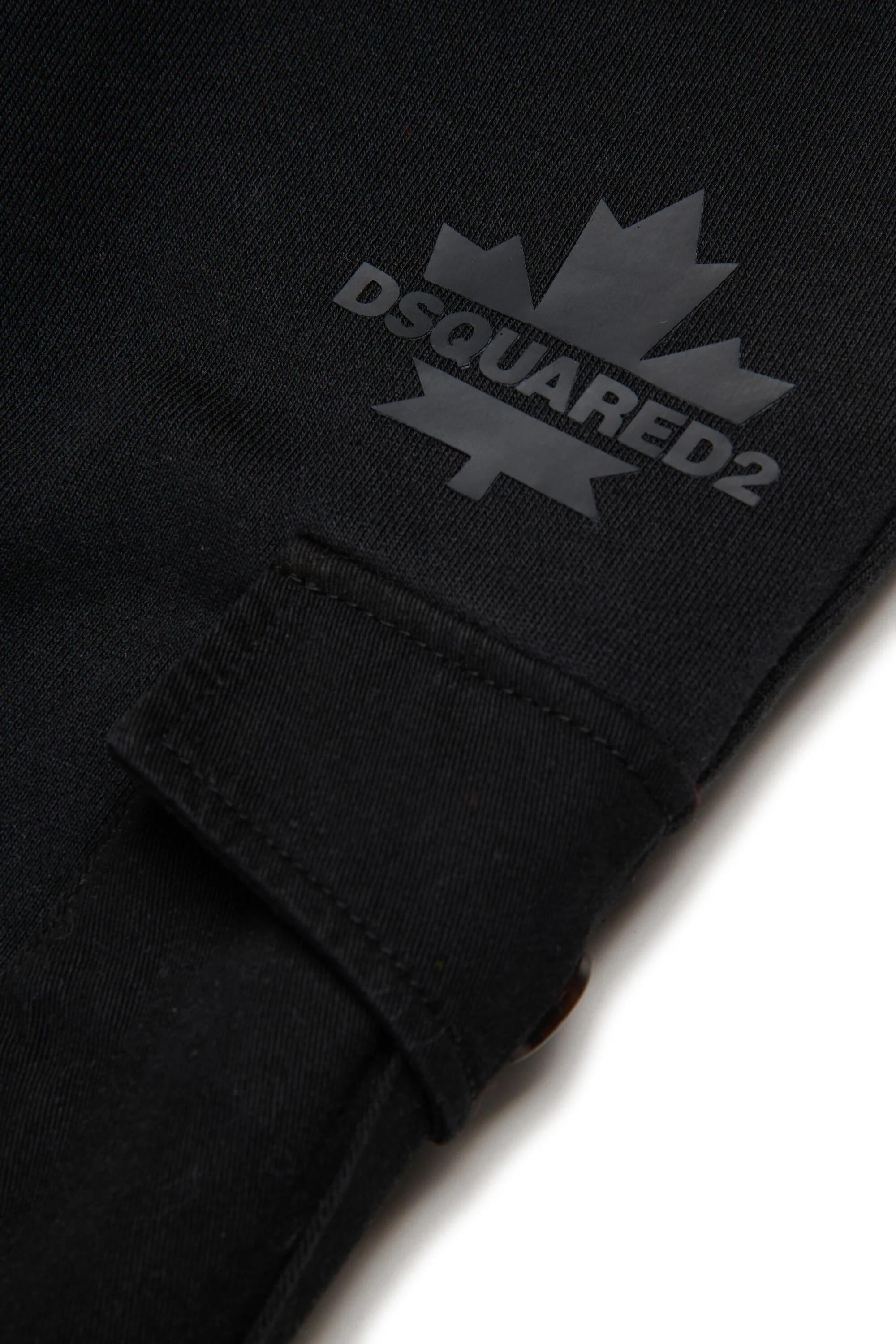 Bermuda cargo in felpa nero DQ2720 Dsquared kid DQ2720-D0AC6 DQ900 DSQUARED KID 