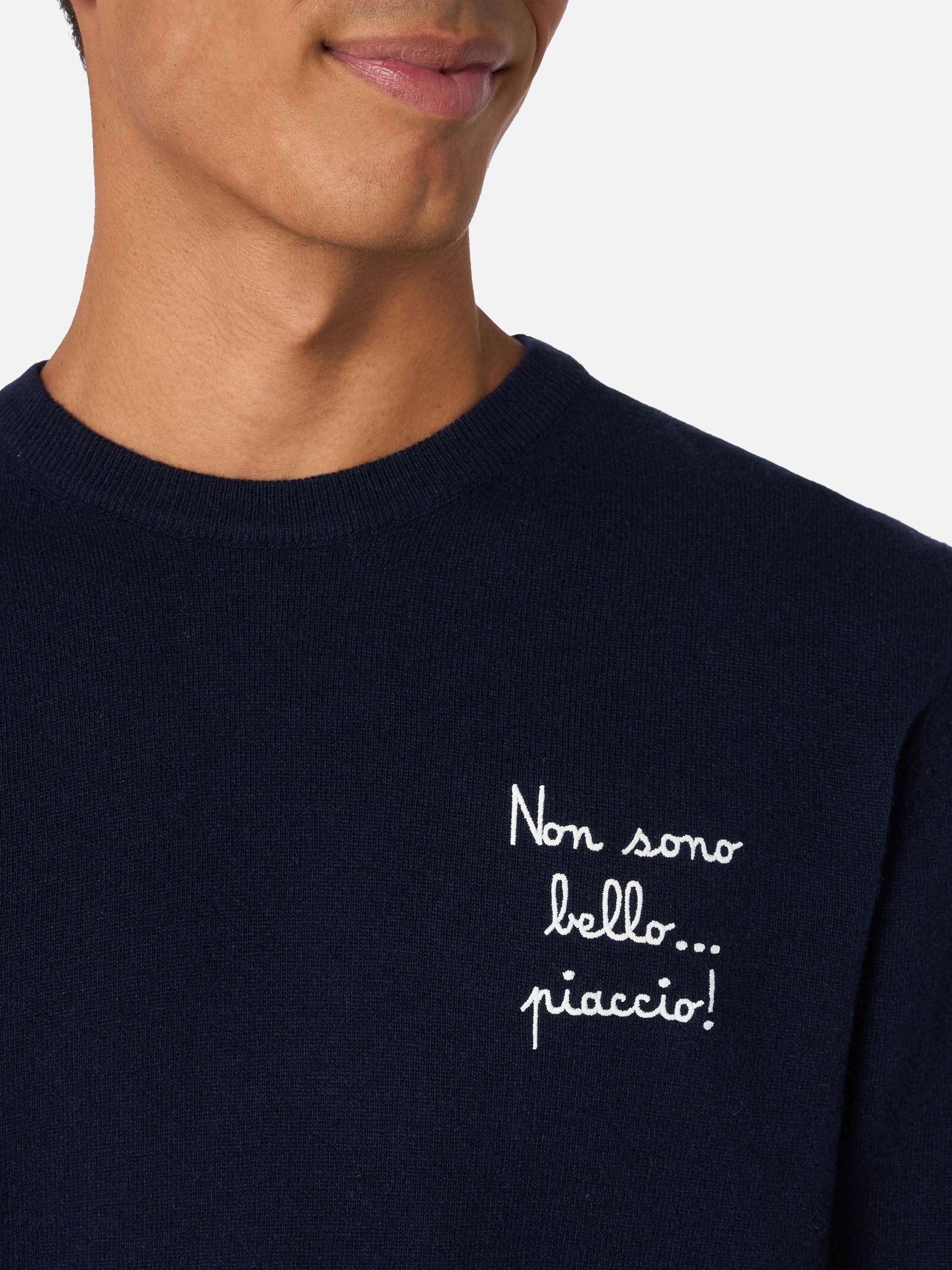 Maglione girocollo Heron Light con ricamo Non sono bello, piaccio! | VACANZE DI NATALE SPECIAL EDITION HER0024 02828I MC2 SAINT BARTH 