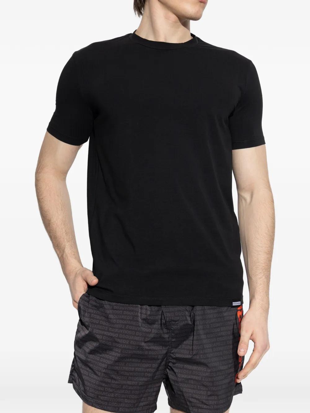 DSQUARED2 T-shirt a manica corta nera da uomo con ricamo logo sul retro  D9M206250001 D9M206250 001 DSQUARED 