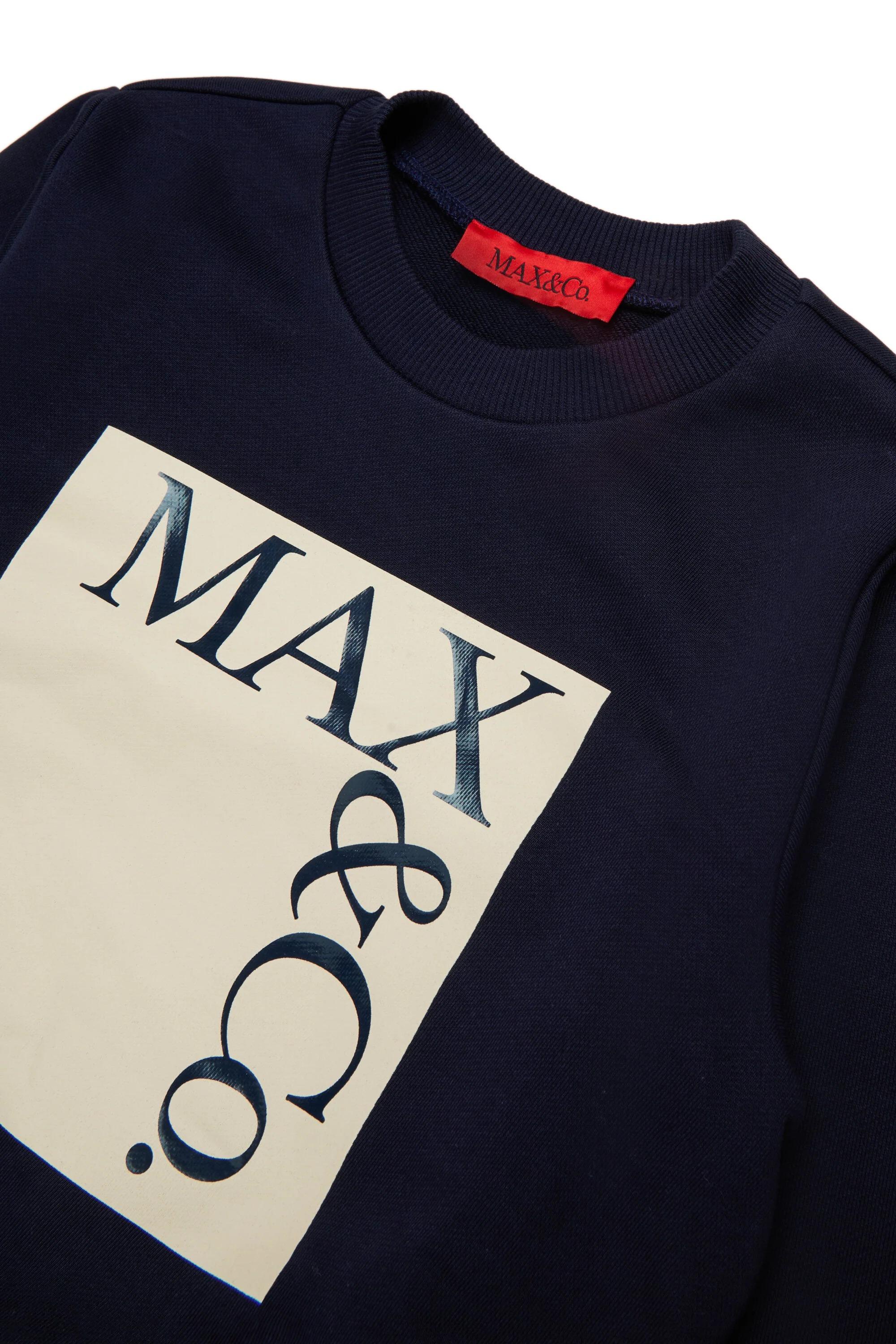 MAX&Co.<BR/>Felpa girocollo con marchio blu MX0037-MX056 MX854 MAX&CO KID 