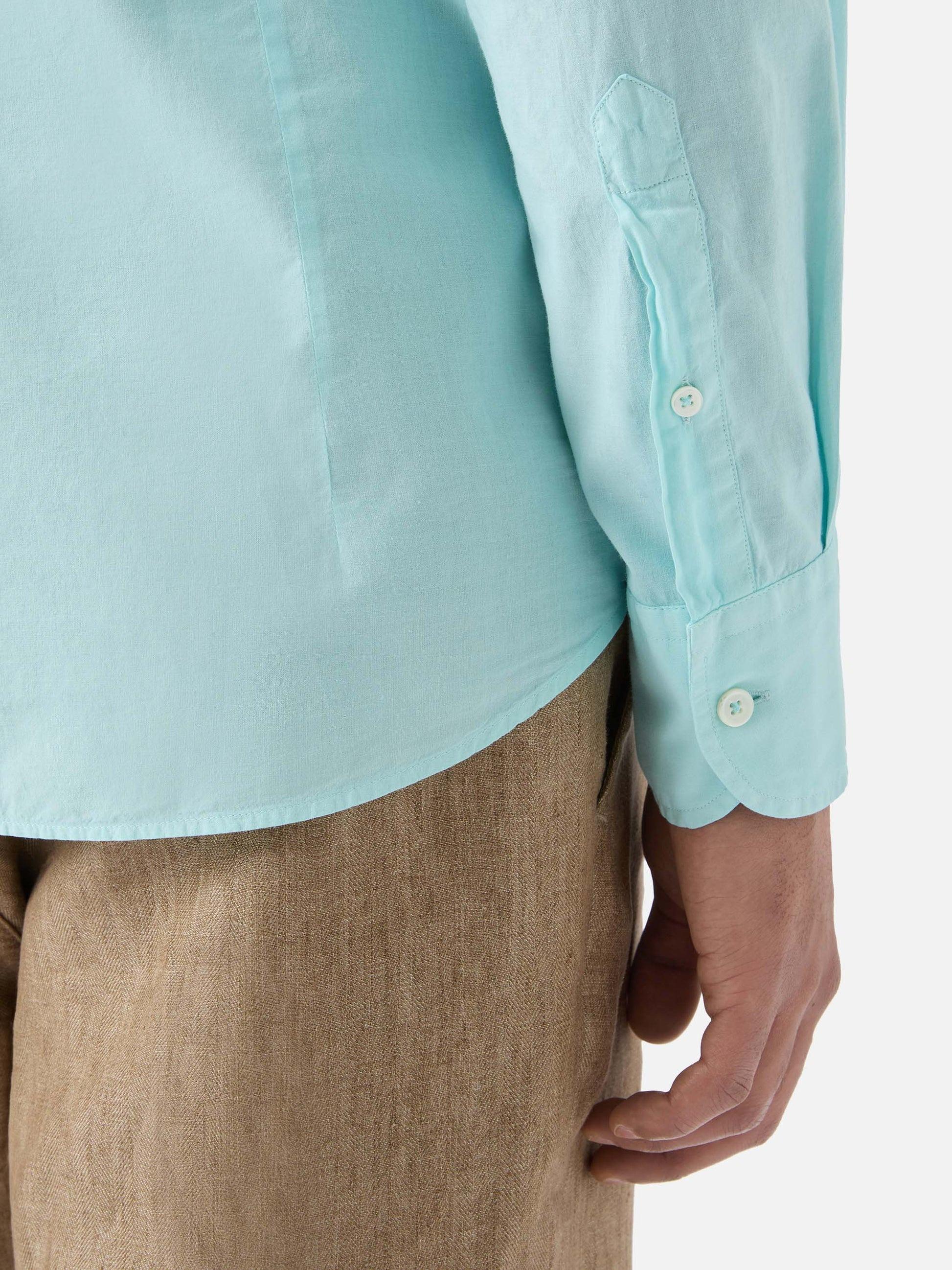 Camicia Chemise in cotone verde acqua tinta unita LCM0001 00424L MC2 SAINT BARTH 