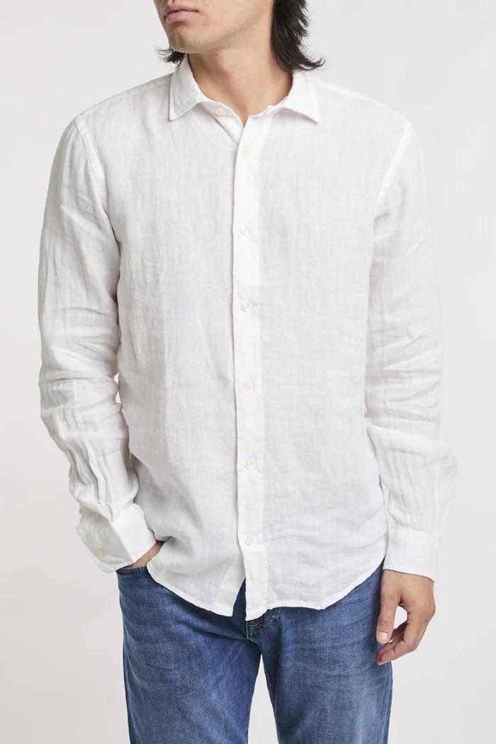 Roy Roger's Camicia Riviera in lino optic white RVU099P4220569 C0014 ROY ROGER'S 