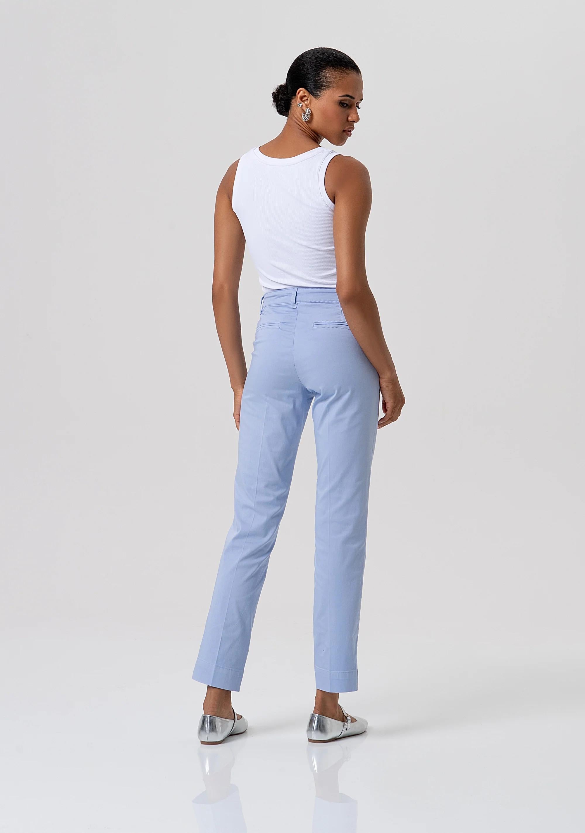 Pantalone regular modello chino in gabardina light blue FP26SV4001W42001 175 FRACOMINA 