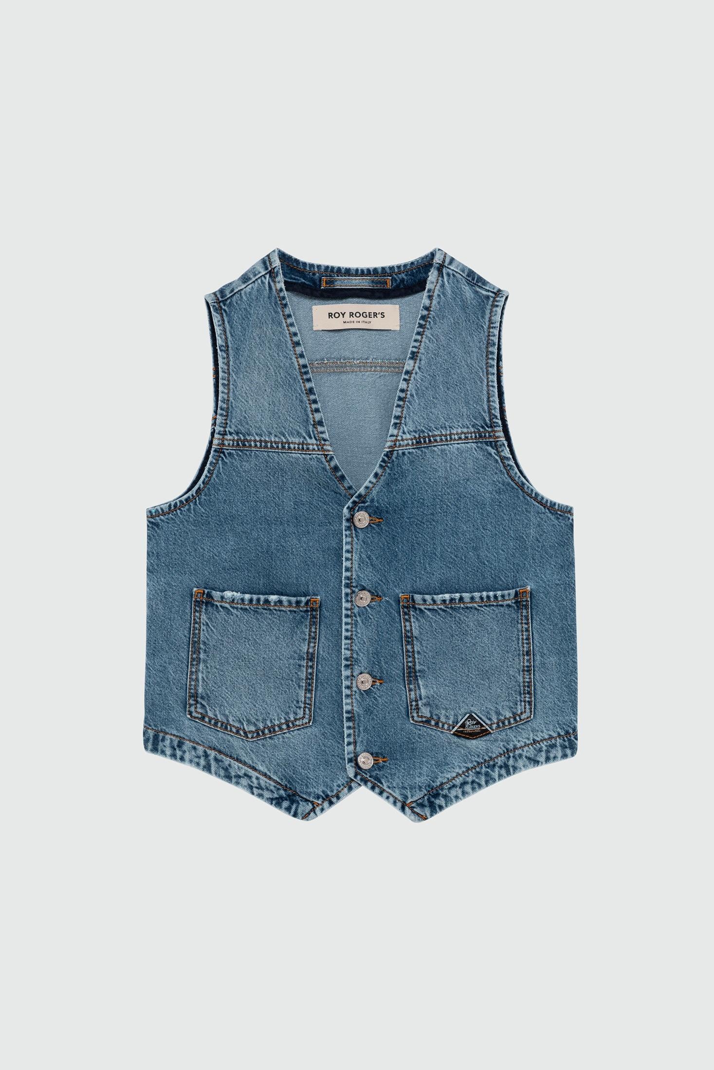 ROY ROGER'S GILET IN DENIM OCEAN RND225CR531987 C0999 ROY ROGER'S 