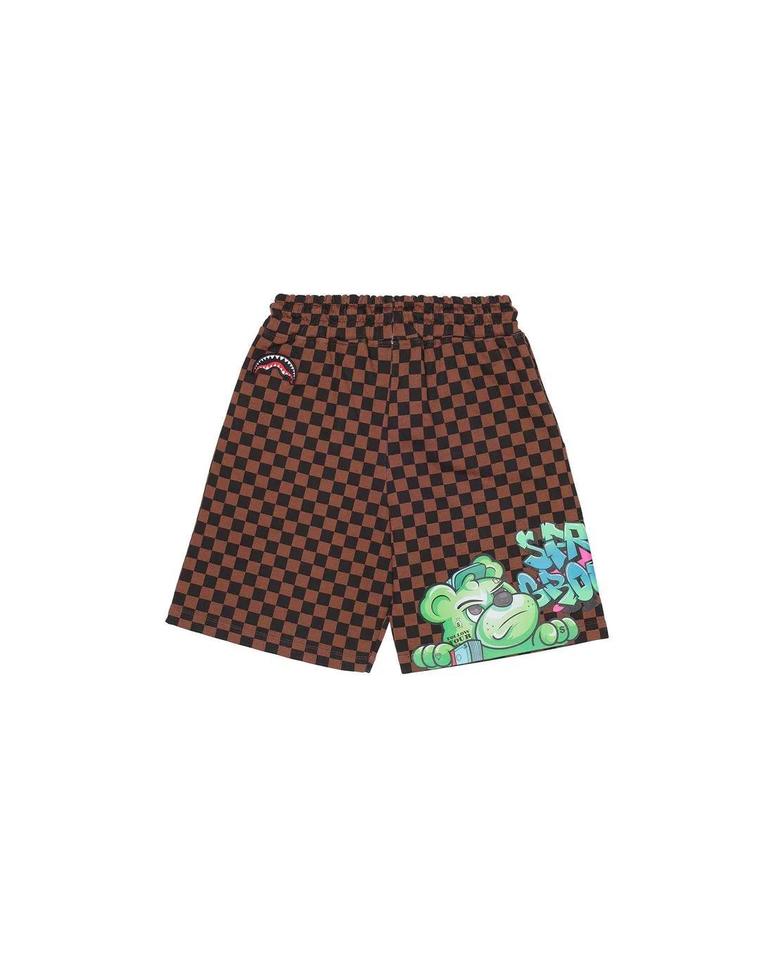 SPRAYGROUND CATCH BEAR CHECK SHORTS SPY1394E V.U SPRAYGROUND 