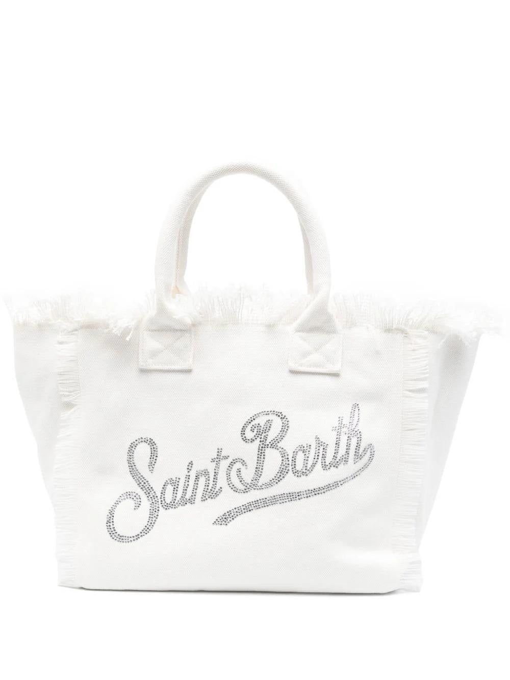 Borsa "Vanity" Saint Barth bianca con logo in strass VANI001 02571L MC2 SAINT BARTH 