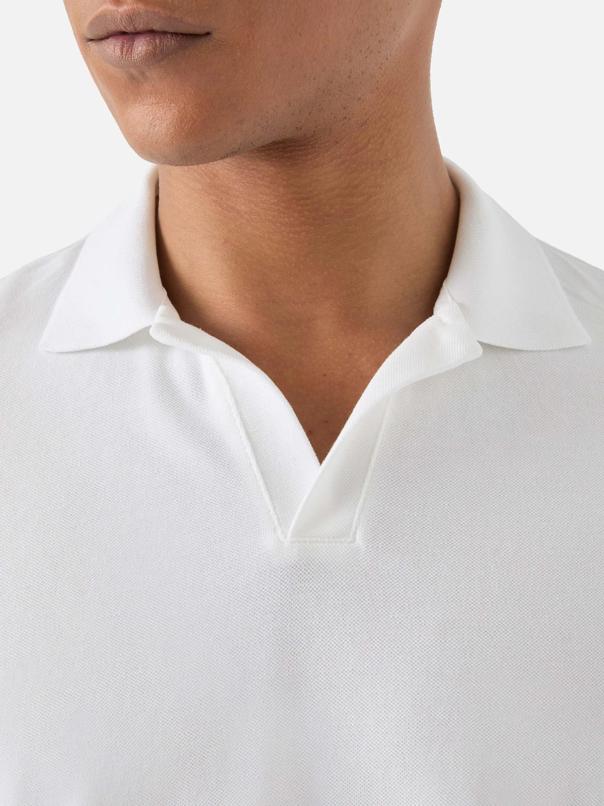 Polo Charles in piquet di cotone bianco CHS0001 00123L MC2 SAINT BARTH 