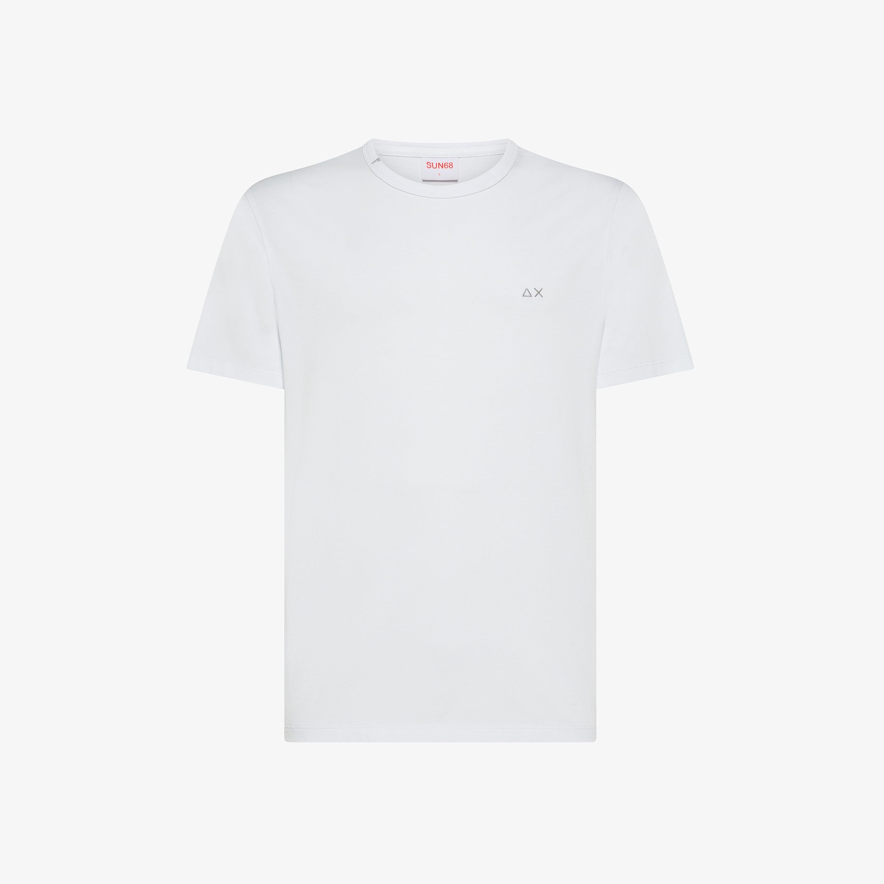 SUN68 T-shirt girocollo in jersey di cotone bianco T45104 01 SUN 68 
