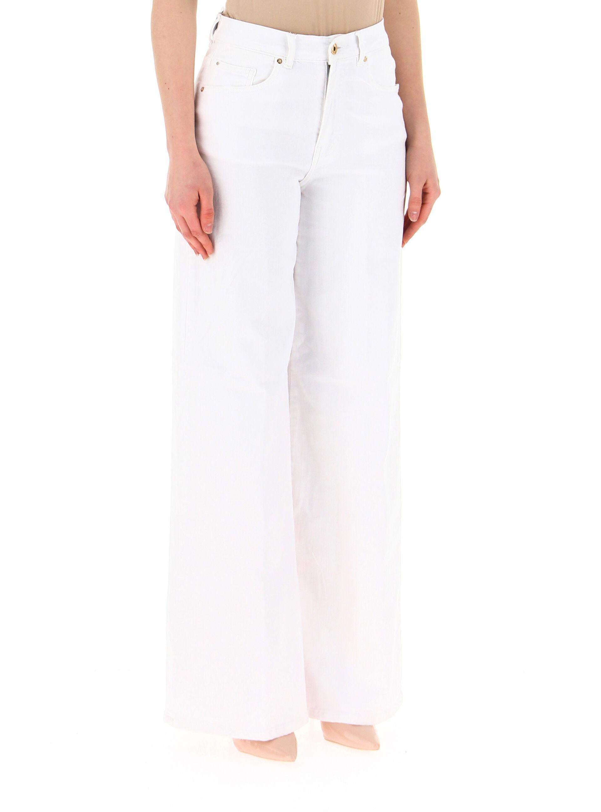 Pantalone flare in tessuto bull stretch bianco FP26SV3015W61501 278 FRACOMINA 