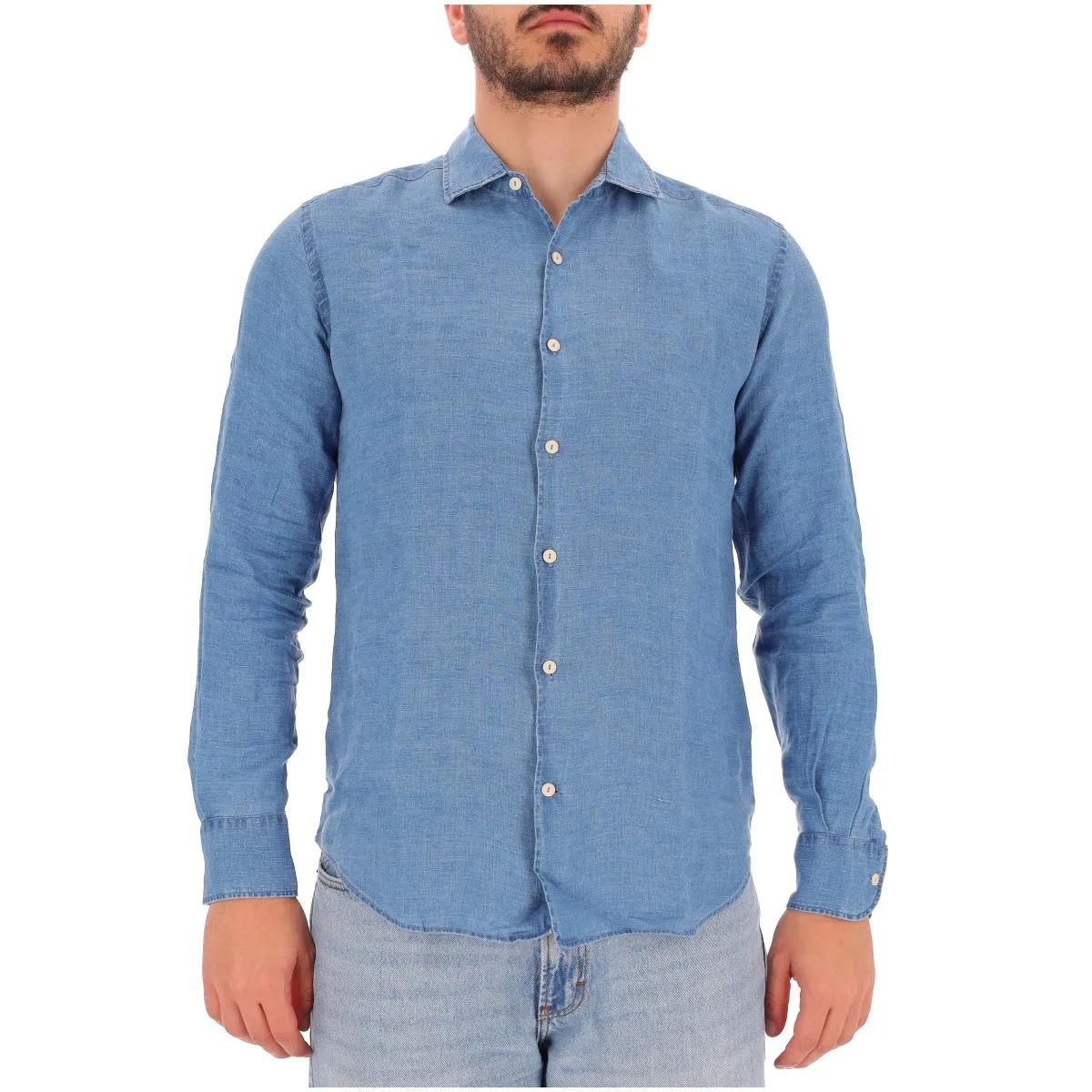 MC2 SAINT BARTH<BR/>Camicia Pamplona in lino Denim Dark PAMP00100977L PAMP001 00977L MC2 SAINT BARTH 
