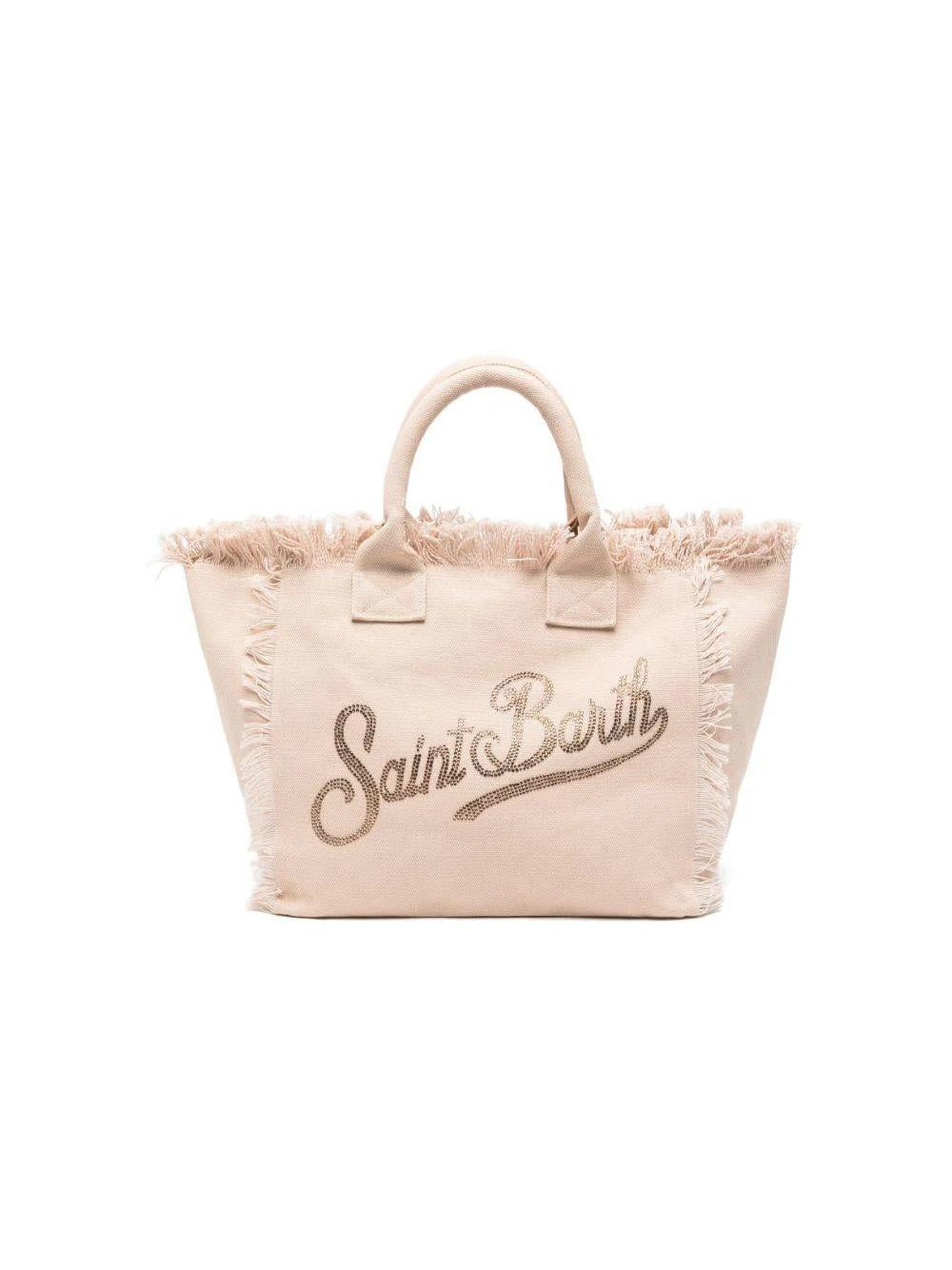 Borsa Vanity MC2 Saint Barth beige con logo glitterato VANI00100267L VANI001 00267L MC2 SAINT BARTH 