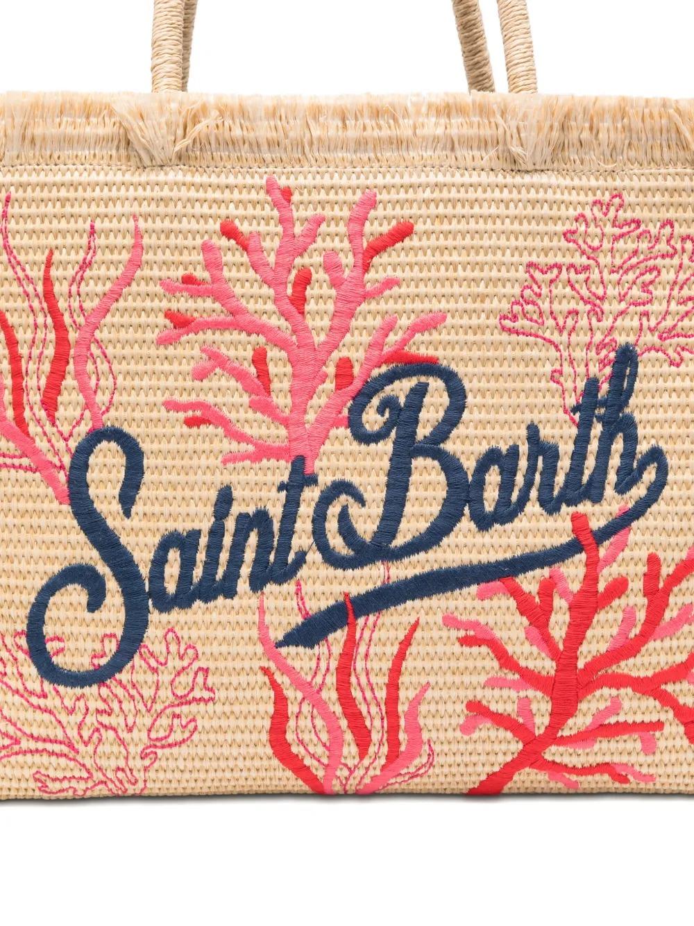 MC2 Saint Barth<BR/>Vanity straw coral-embroidered tote bag VANI021 09064L MC2 SAINT BARTH 