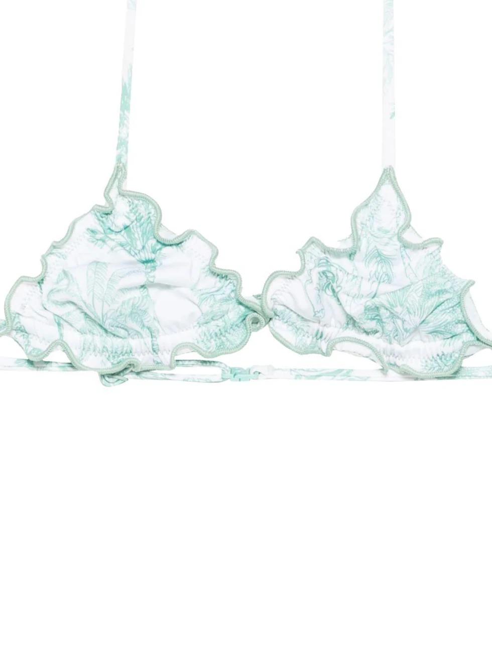 Costume per bambina MC2 Saint Barth Kids verde con stampa floreale CRIS001 00649L MC2 SAINT BARTH 