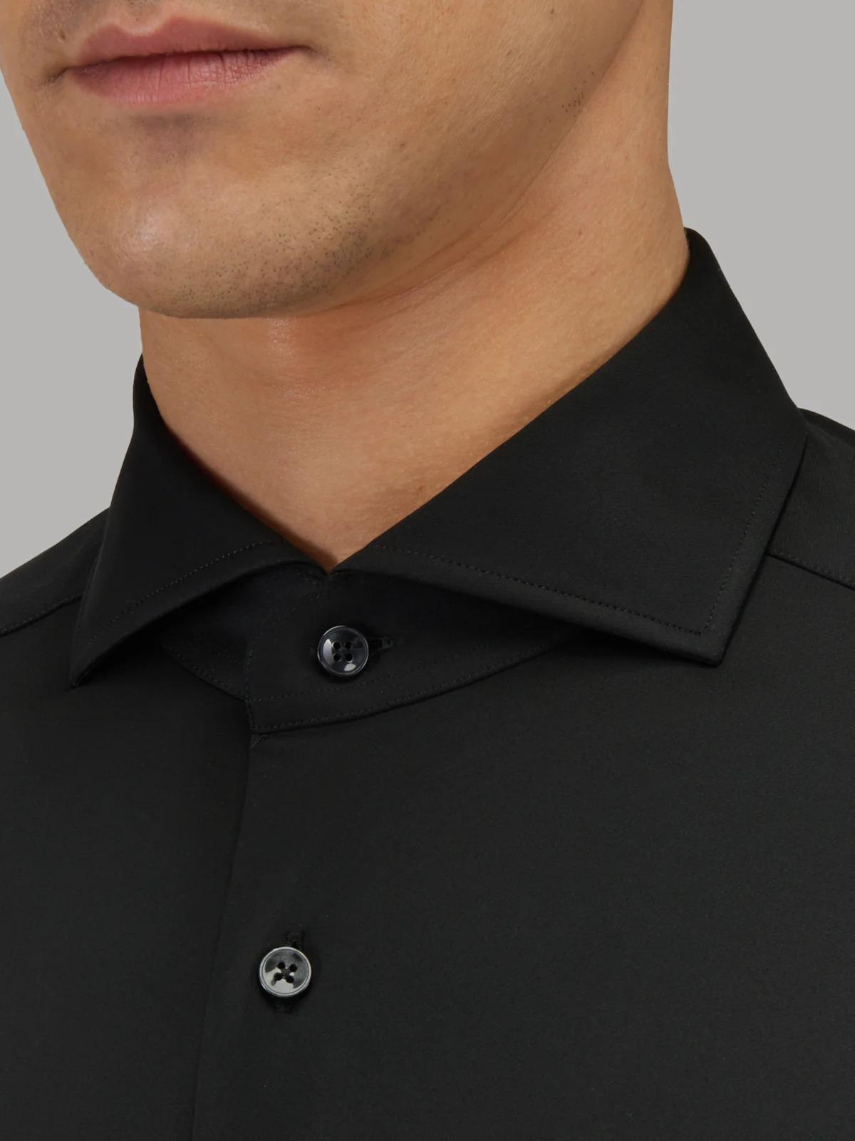 XACUS ACTIVE<BR/>Camicia Collo Francese Tinta Unita Twill Nero 558619-11460 004 XACUS 