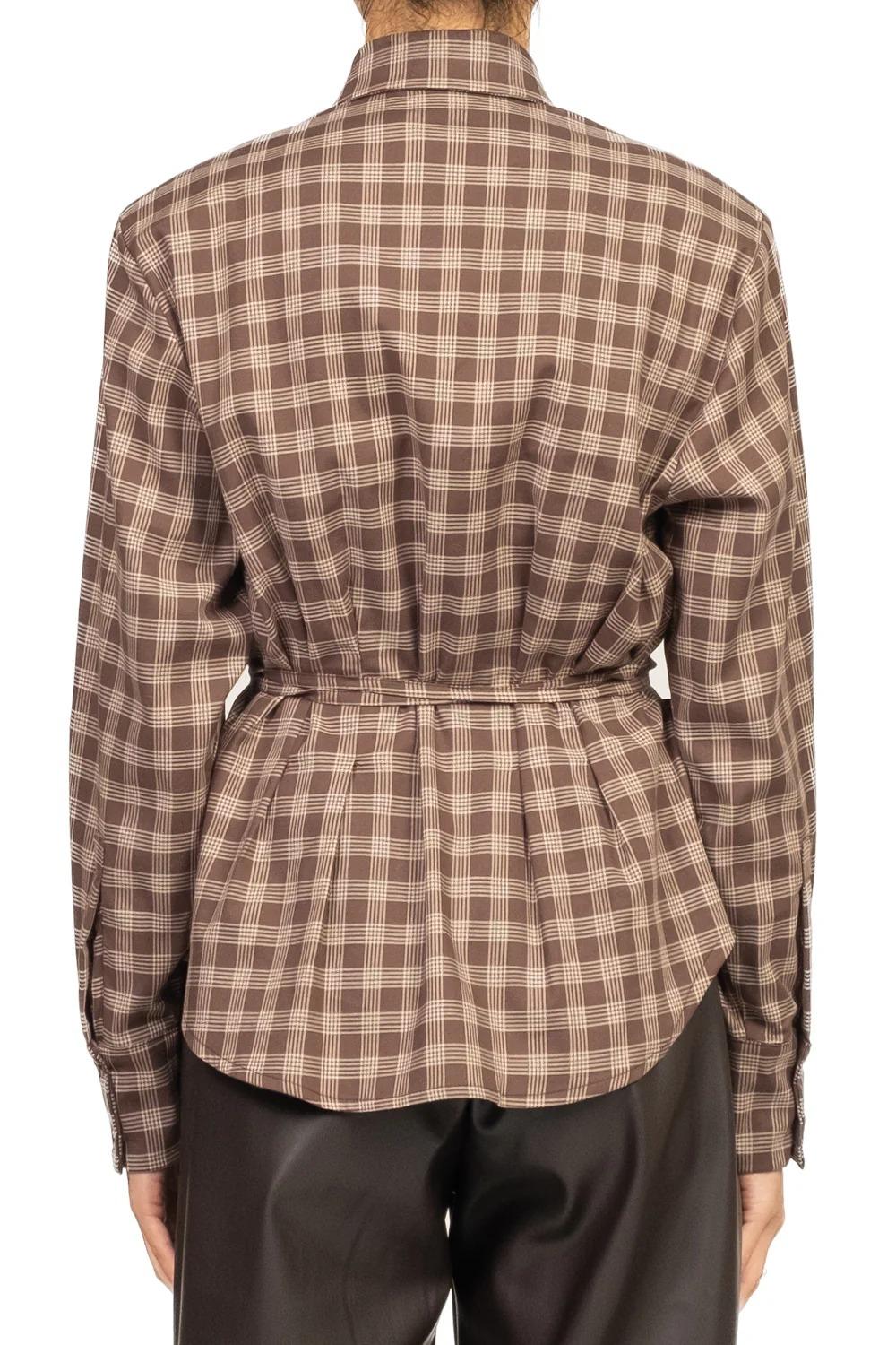 Vicolo - Camicia quadri con spalline e laccio Art. TF1531 TF1531 MARRONE VICOLO 