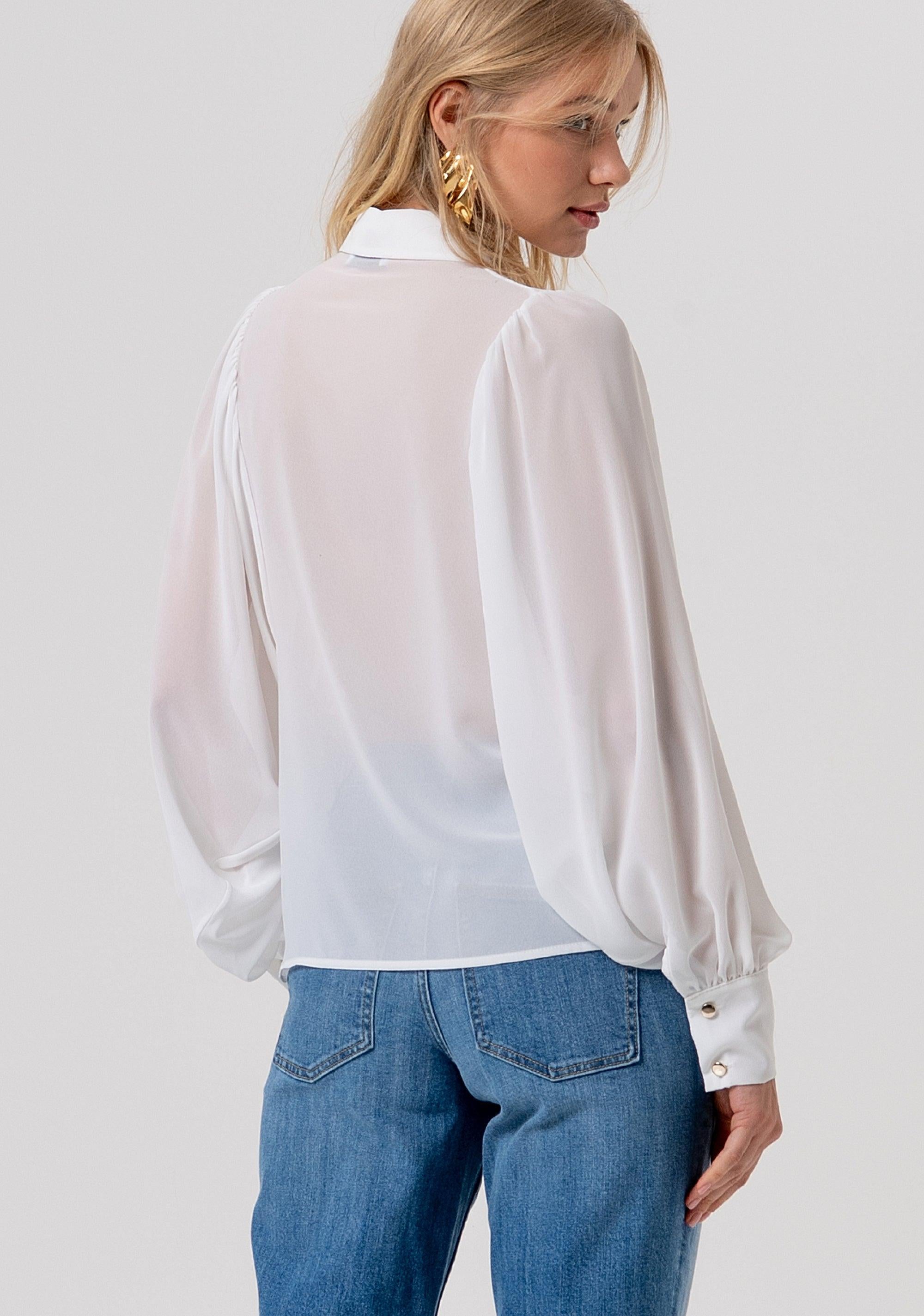 Camicia regular in georgette WHITE FR26ST6026W41201 278 FRACOMINA 