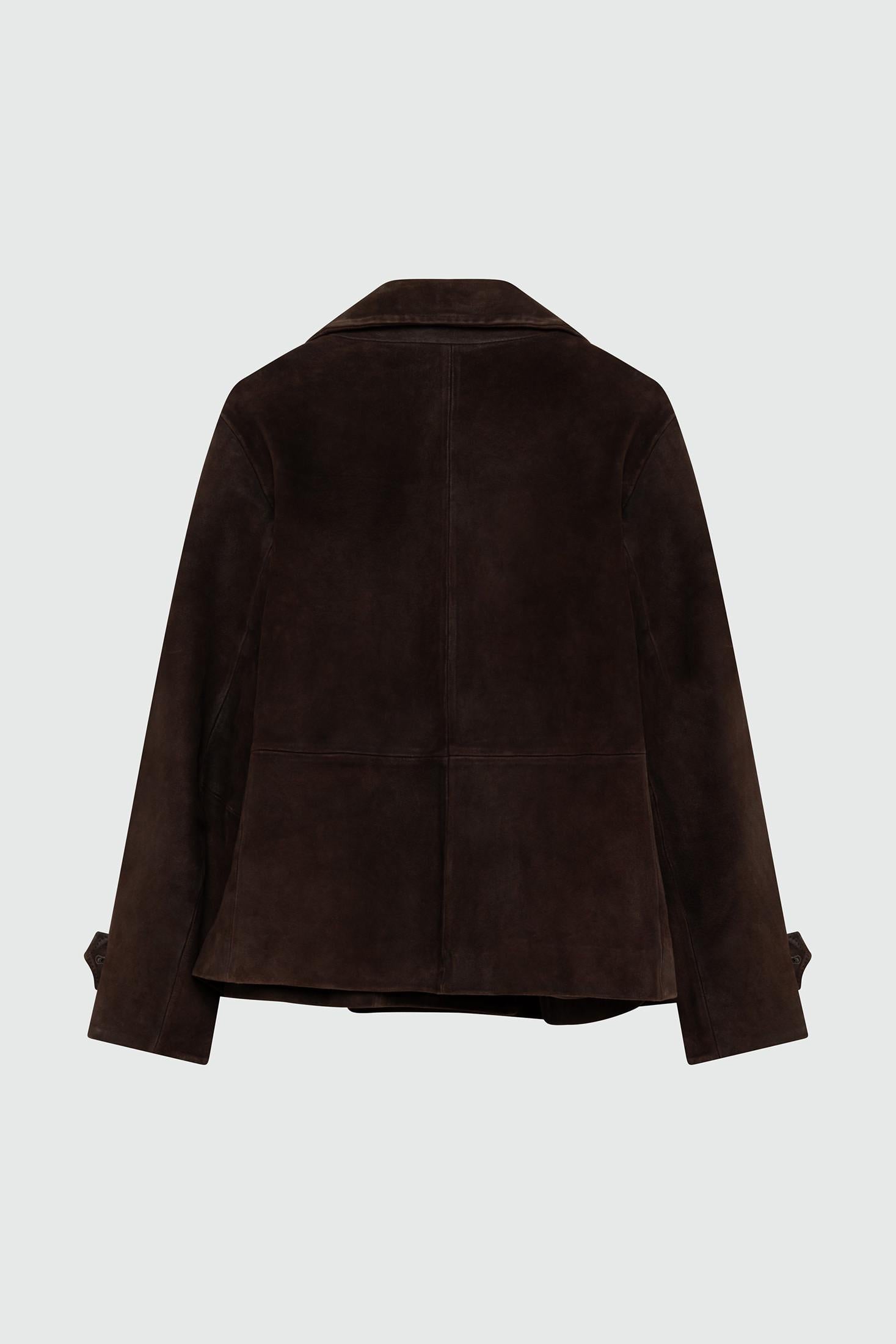 PEACOAT MAX IN SUEDE MARRONE RND398CQ12XXXX COFFEE ROY ROGER'S 